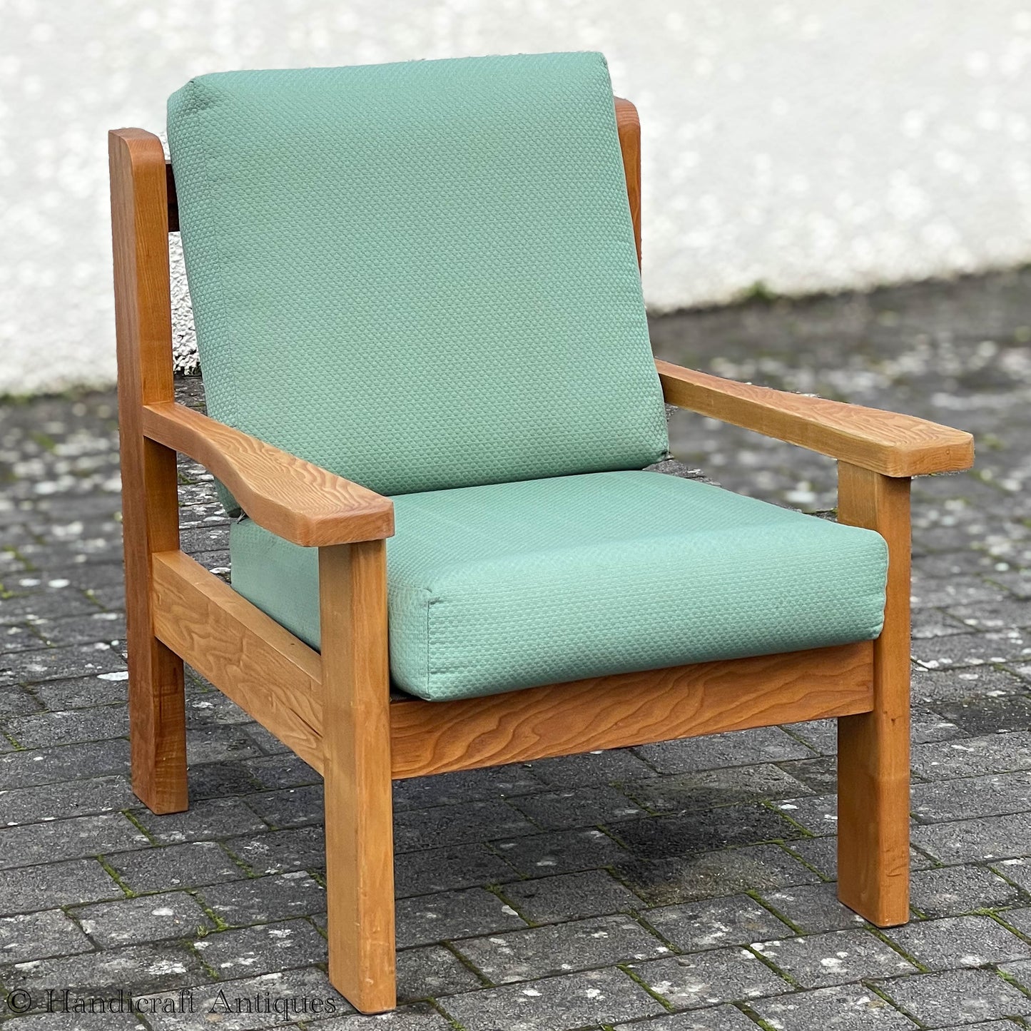 Treske Arts & Crafts Yorkshire School English Ash Armchair c. 1980.