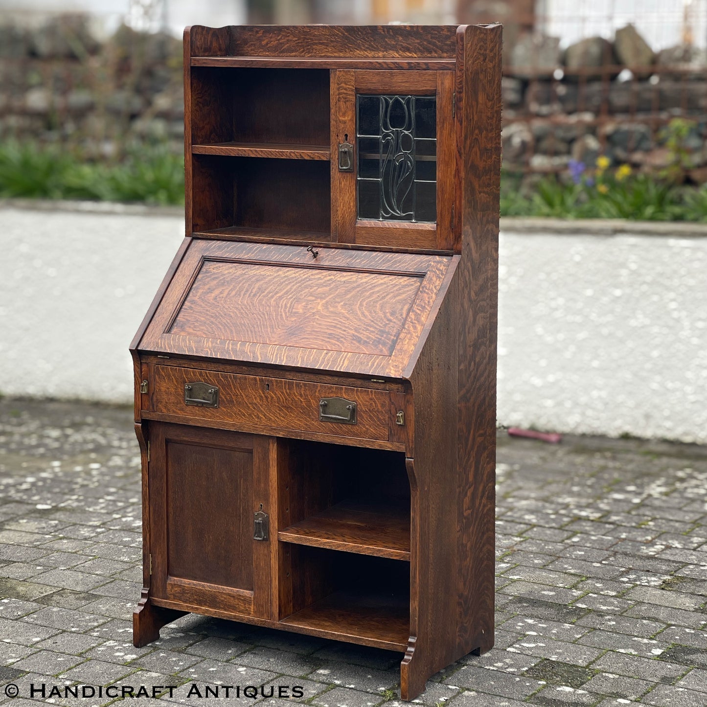 Liberty & Co Arts & Crafts Cotswold School English Oak ‘Drayton’ Bureau