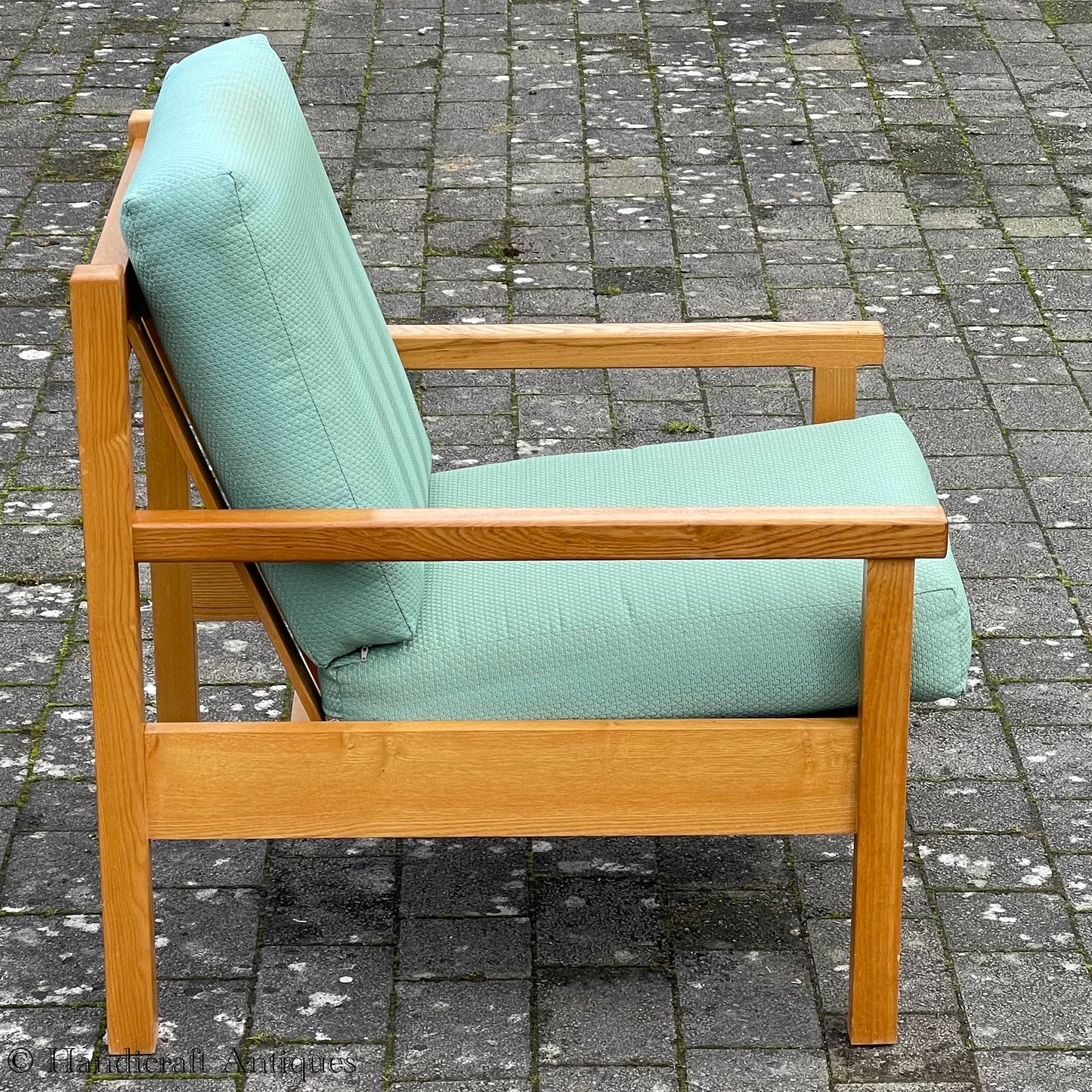 Treske Arts & Crafts Yorkshire School English Ash Armchair c. 1980.