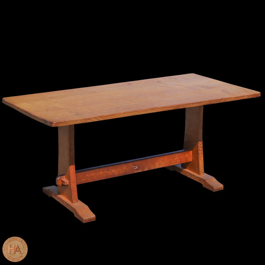 Derek 'Lizardman' Slater Arts & Crafts Yorkshire School English Oak Dining Table