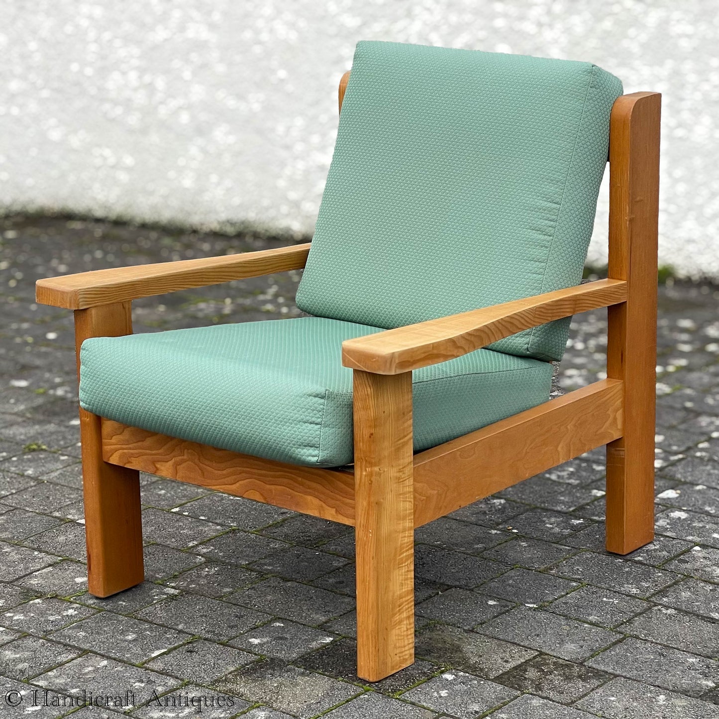 Treske Arts & Crafts Yorkshire School English Ash Armchair c. 1980.