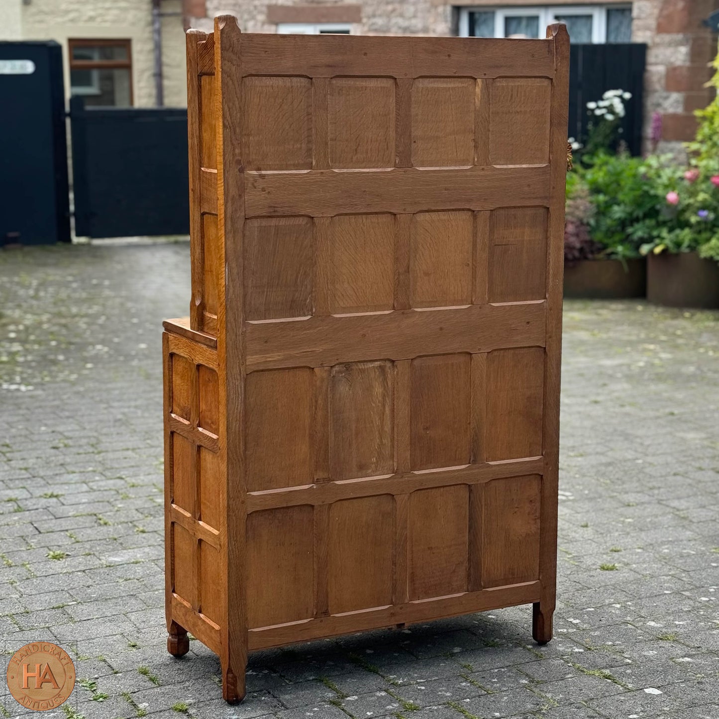 Sid Pollard [ex-Mouseman] Arts & Crafts Yorkshire School English Oak Dresser c. 1980.