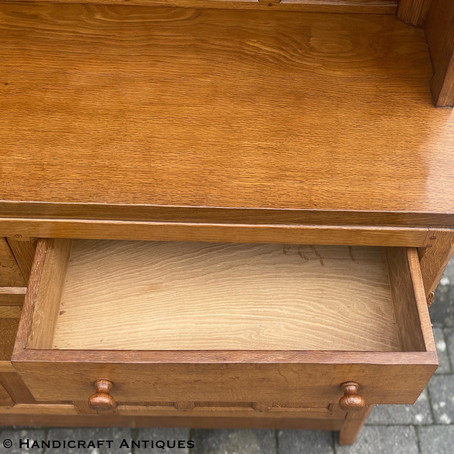 Peter ‘Rabbitman’ Heap Arts & Crafts Yorkshire School English Oak Dresser c 1970.