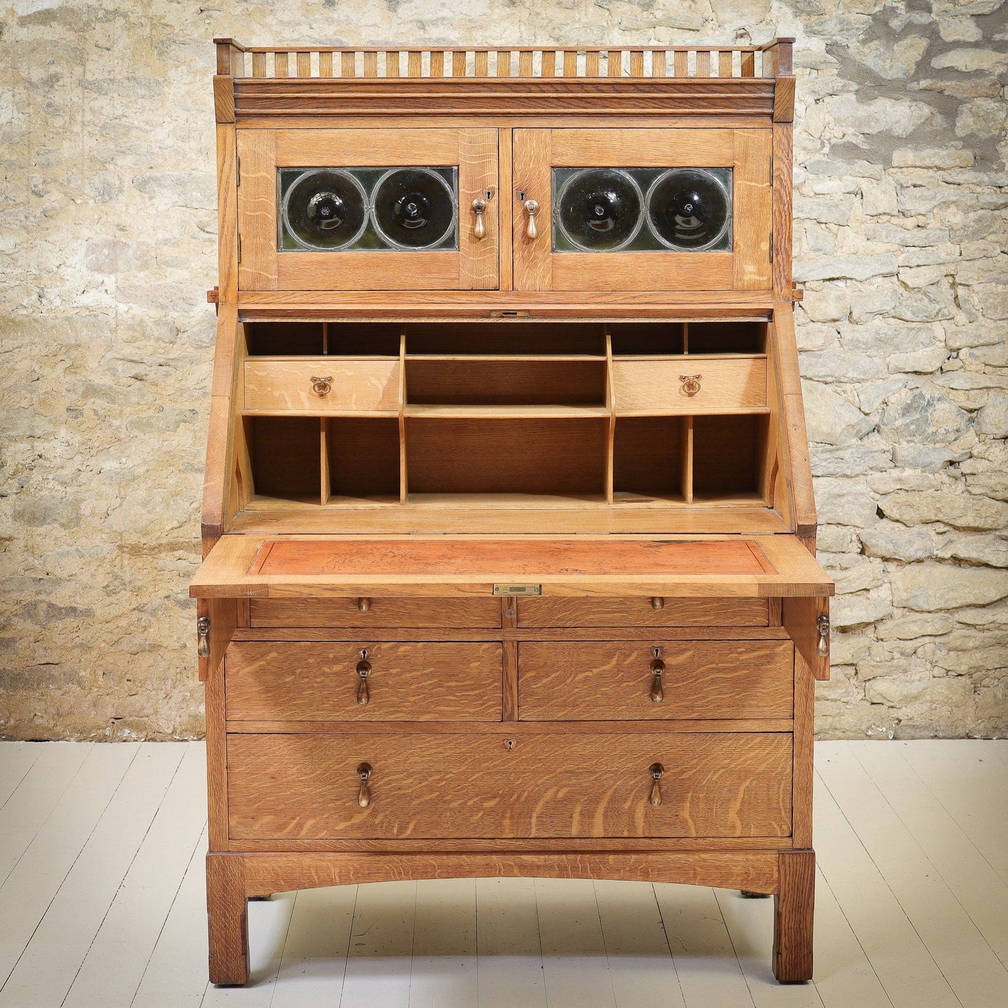 Liberty & Co Large Arts & Crafts English Oak Bureau c. 1920