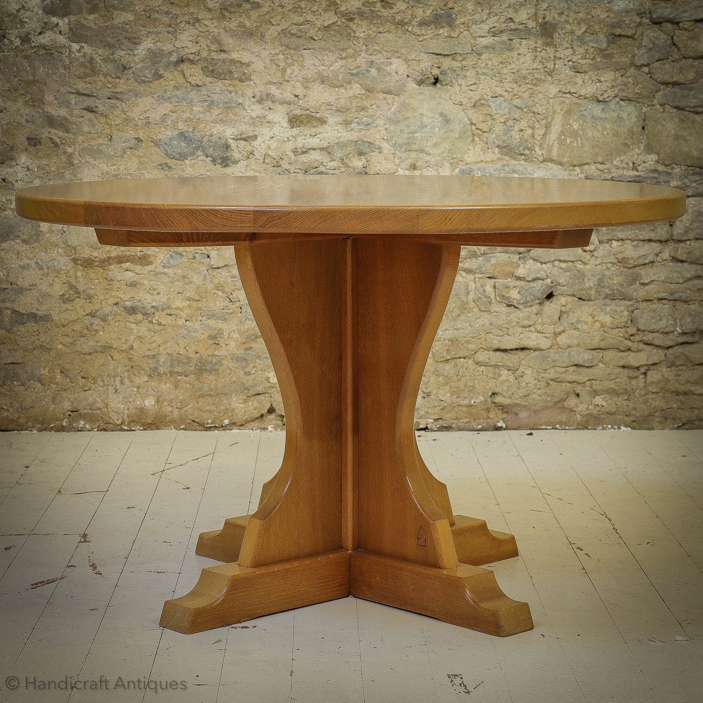 Horace 'Knightman' Knight Arts & Crafts Yorkshire School Oak Dining Table