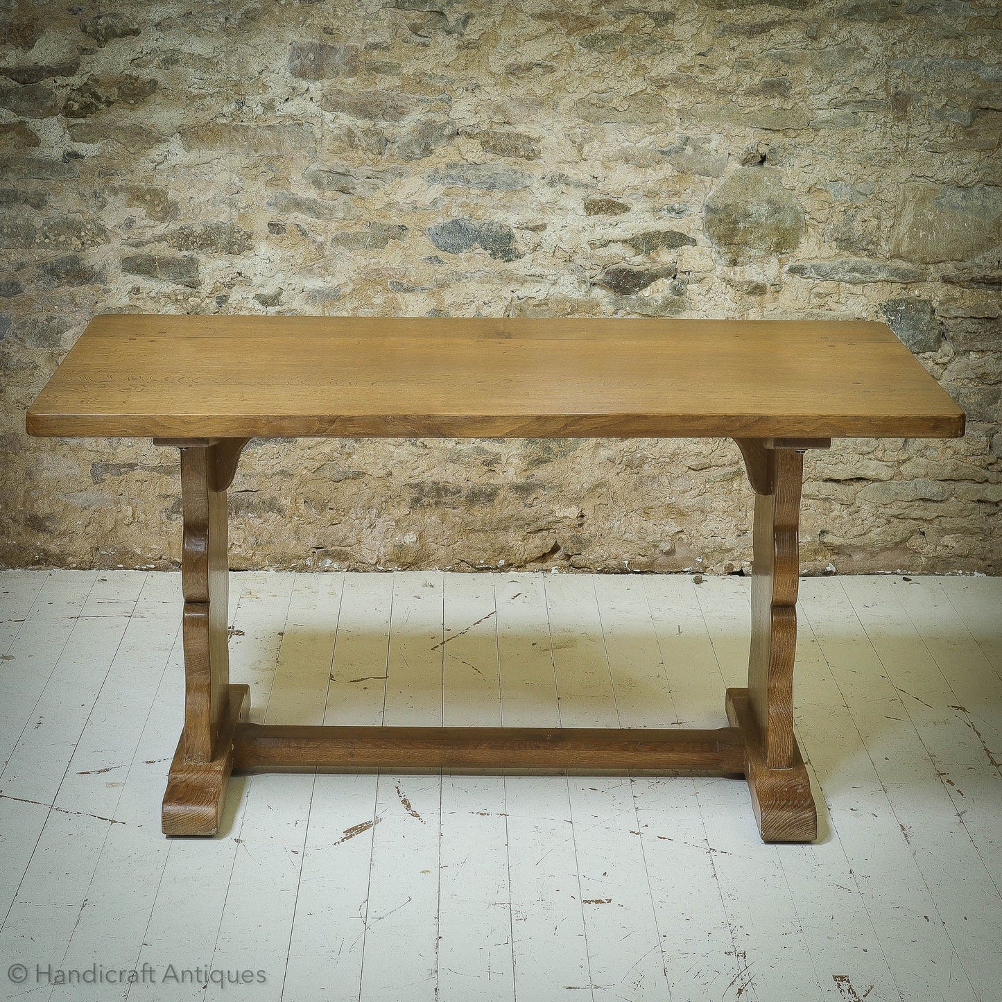 Sid Pollard [ex-Mouseman] Arts & Crafts Yorkshire School Oak Dining Table