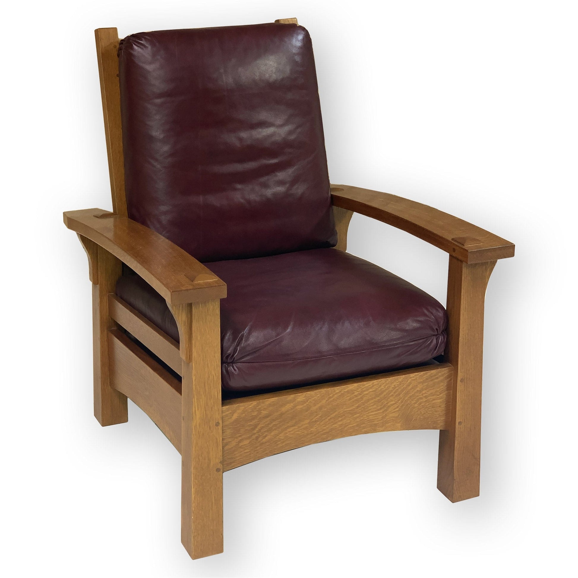 Stickley Furniture Arts & Crafts Mission School Morris Gus Bow Arm Oak Armchair