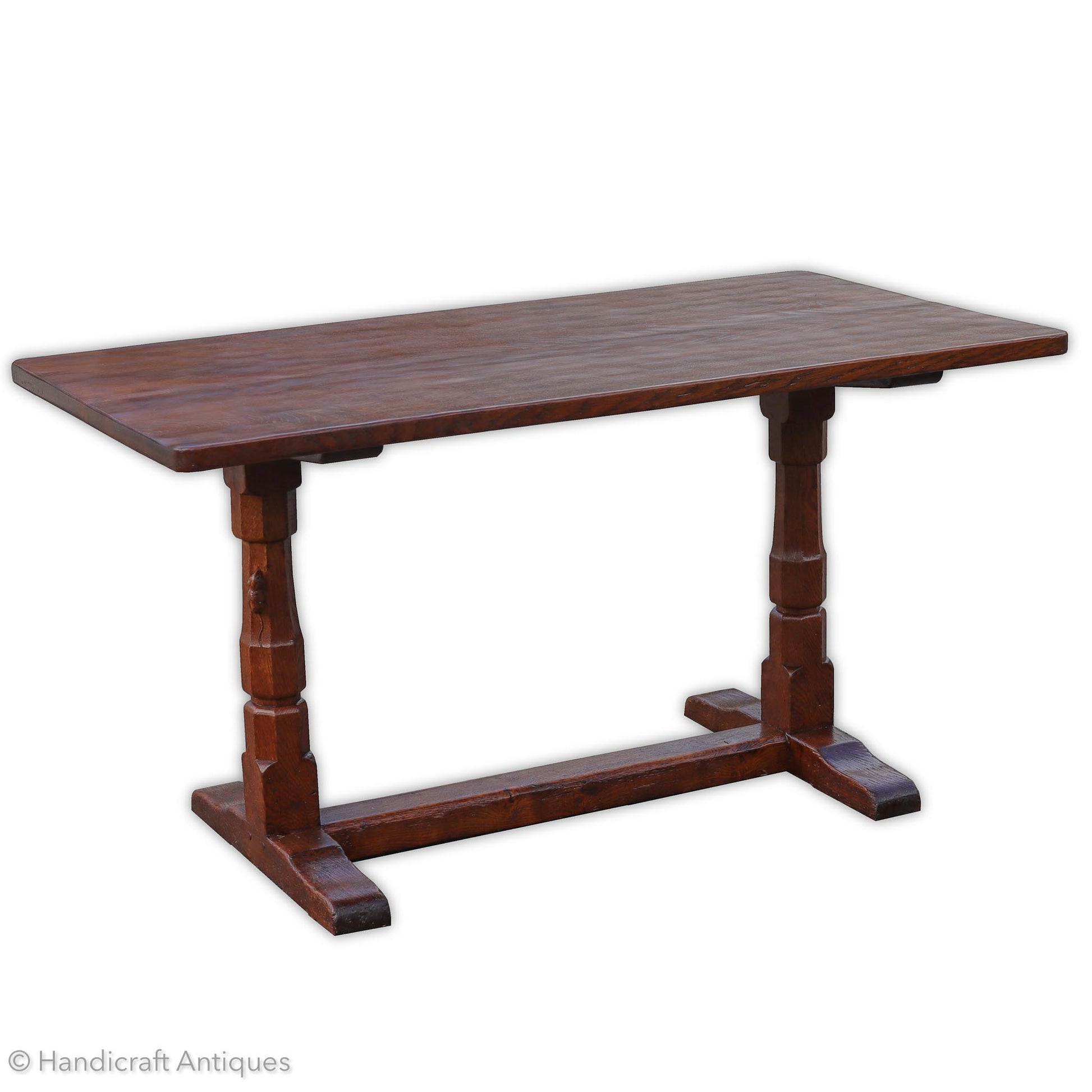 Robert 'Mouseman' Thompson Arts & Crafts Yorkshire School English Oak Dining Table 