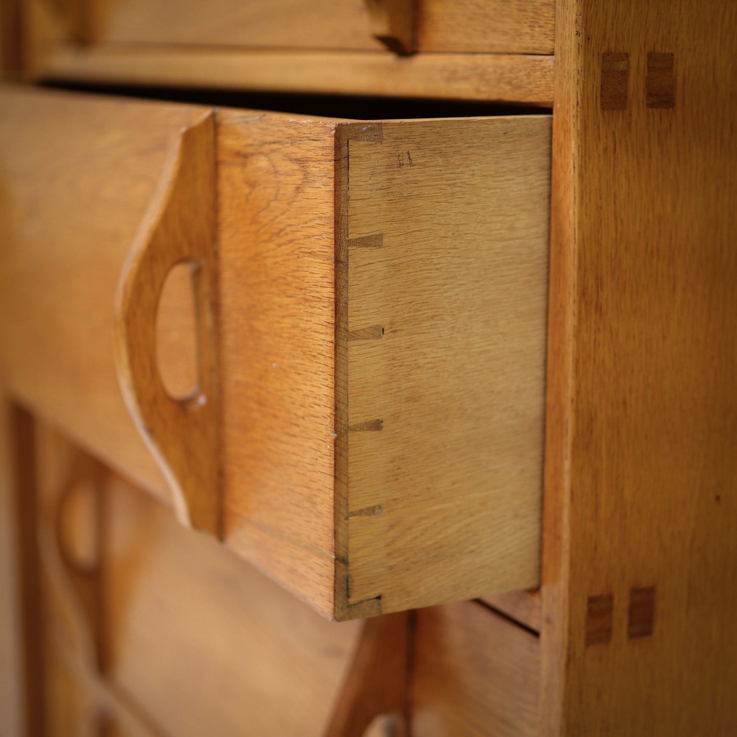 Peter Waals Arts & Crafts Cotswold School English Oak Wardrobe c.1935