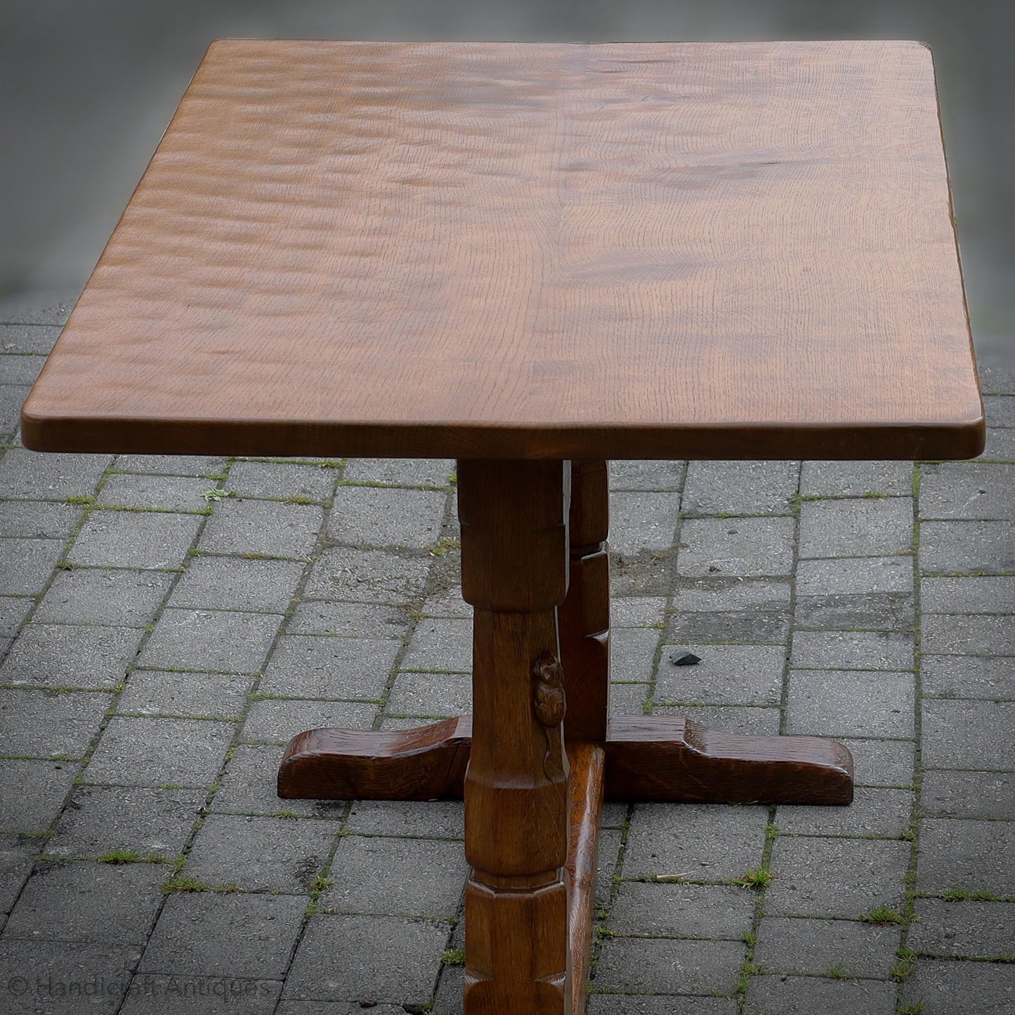 Robert 'Mouseman' Thompson Arts & Crafts Yorkshire School English Oak Dining Table 