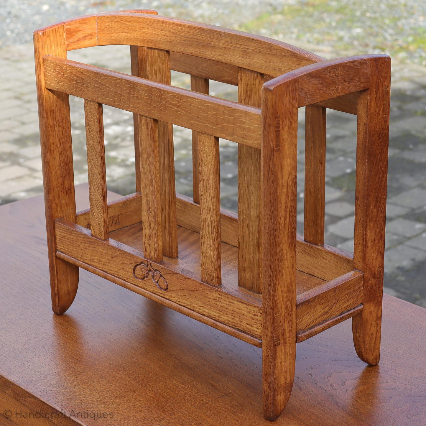 James Cleasby Dent [Ex-Stanley Webb Davies] Arts & Crafts Lakes School English Oak Magazine Rack