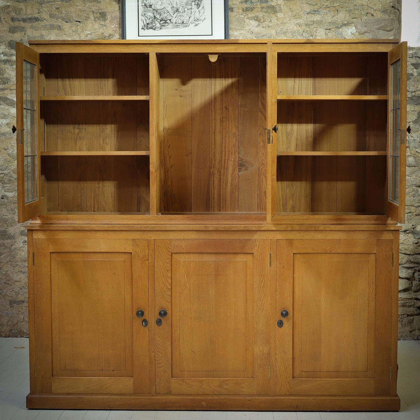 Derek 'Lizardman' Slater Arts & Crafts Yorkshire School English Oak Bookcase