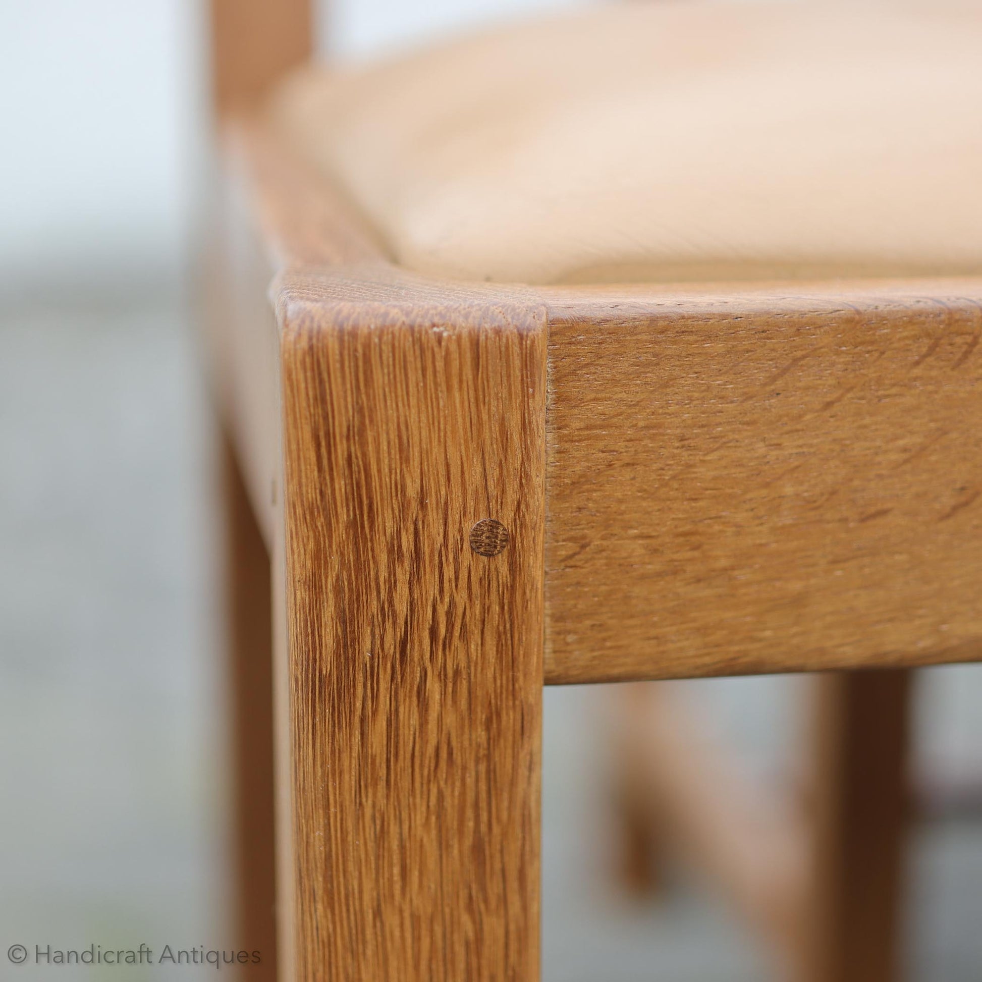 Set of 4 'Beaverman' (Ex-Mouseman) Arts & Crafts Yorkshire School English Oak Chairs