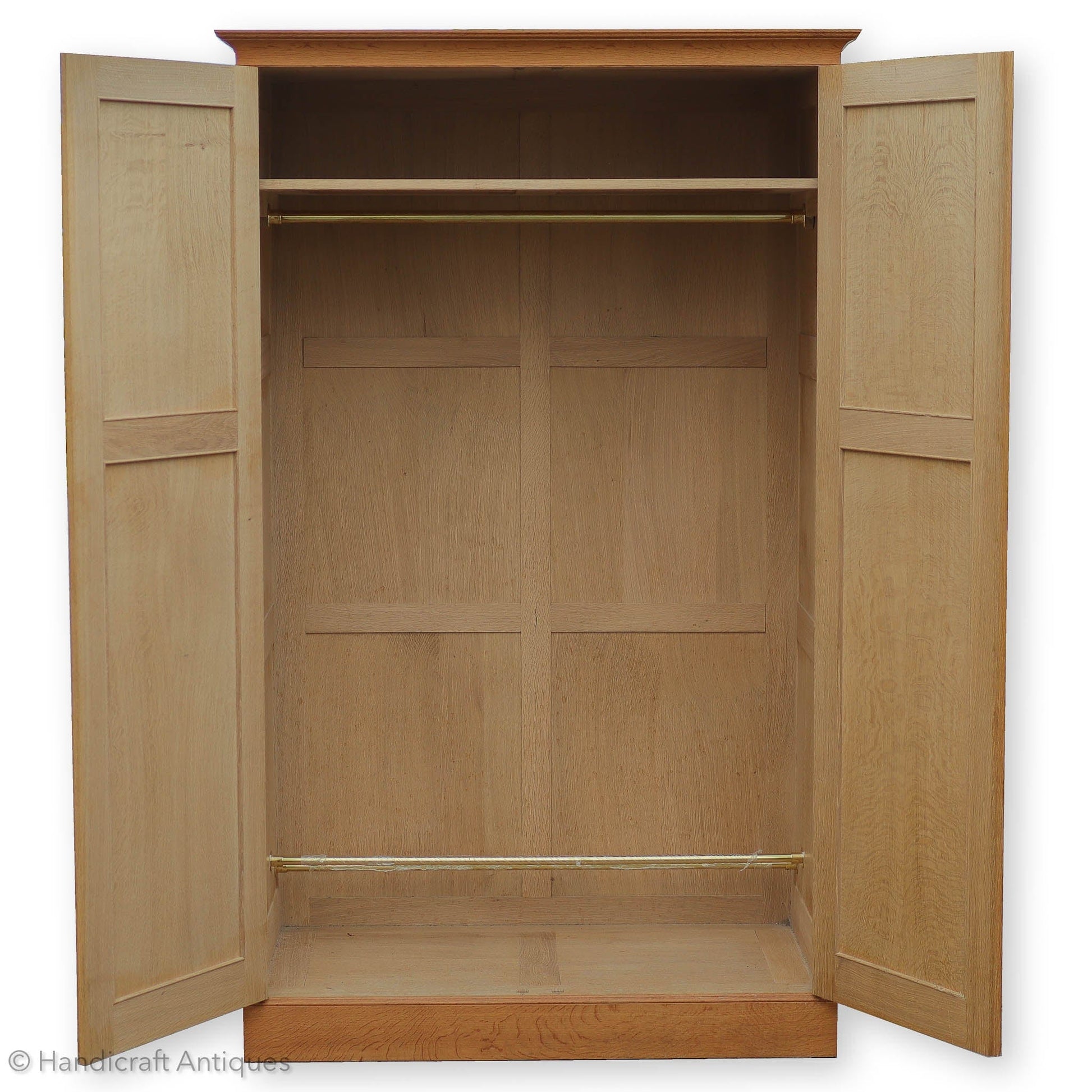 Peter Hall of Staveley Arts & Crafts Lakes School English Oak Wardrobe 1990