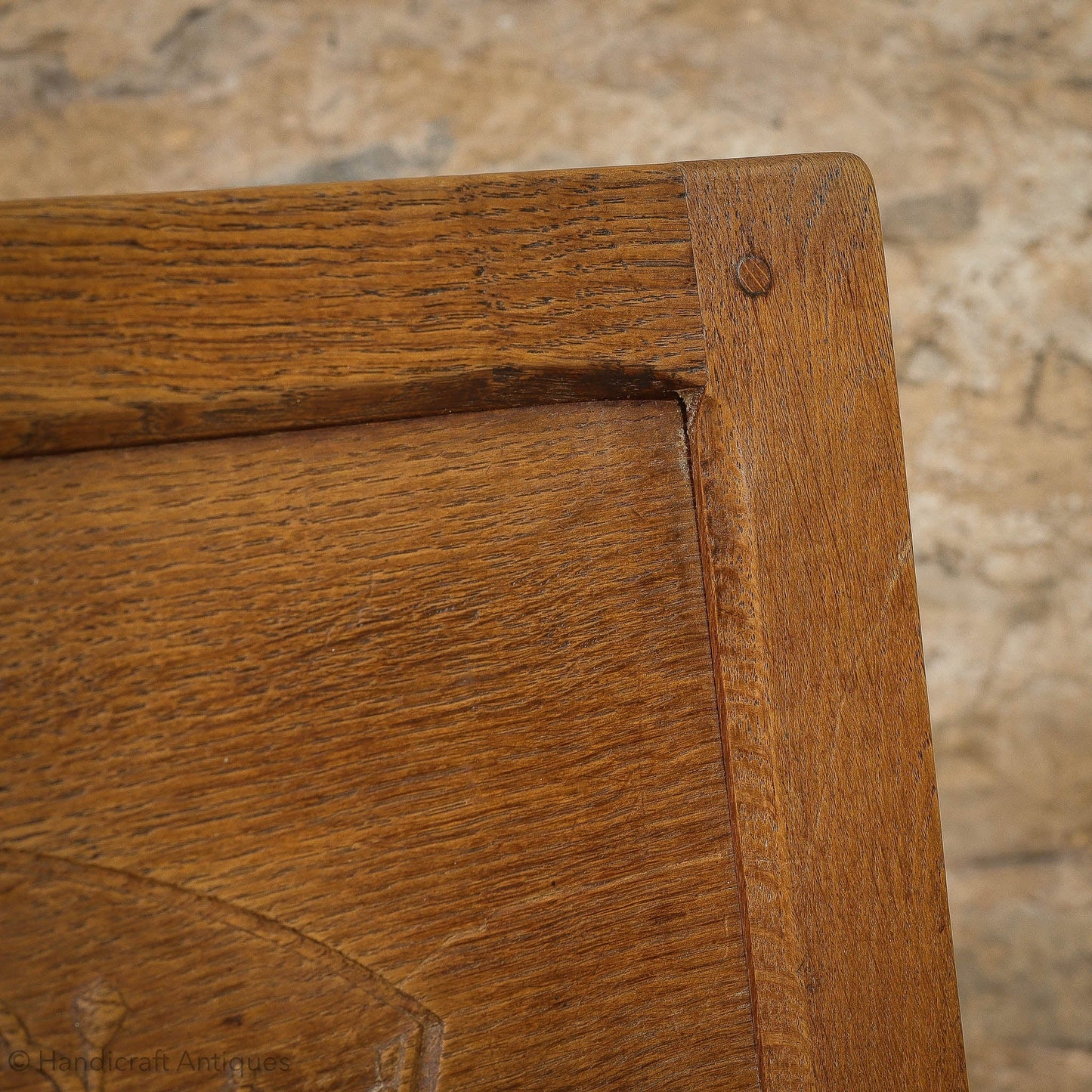 Set of 8 Squirrelman Arts & Crafts Yorkshire School English Oak Chairs c. 1960