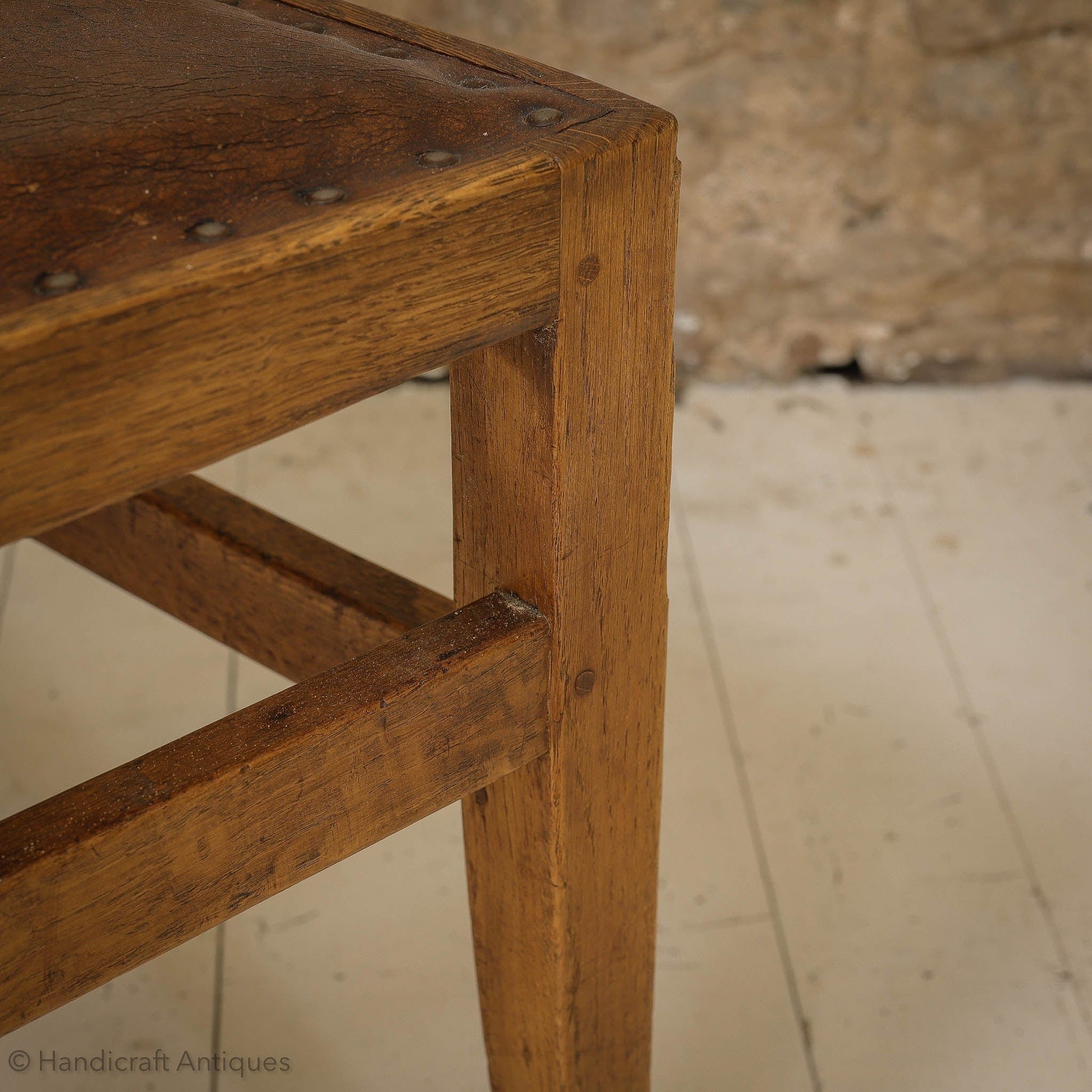 Set of 8 Squirrelman Arts & Crafts Yorkshire School English Oak Chairs c. 1960