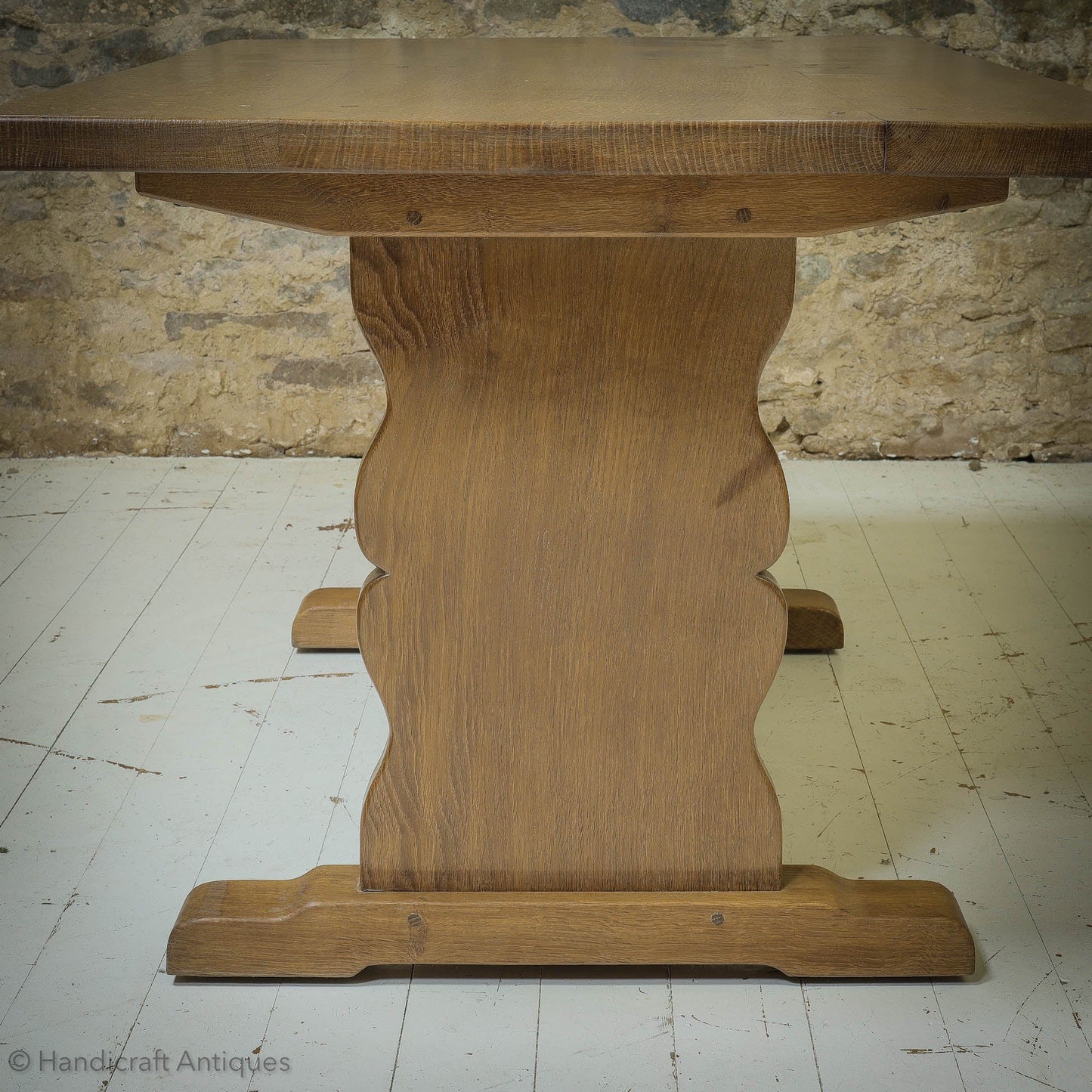 Sid Pollard [ex-Mouseman] Arts & Crafts Yorkshire School Oak Dining Table