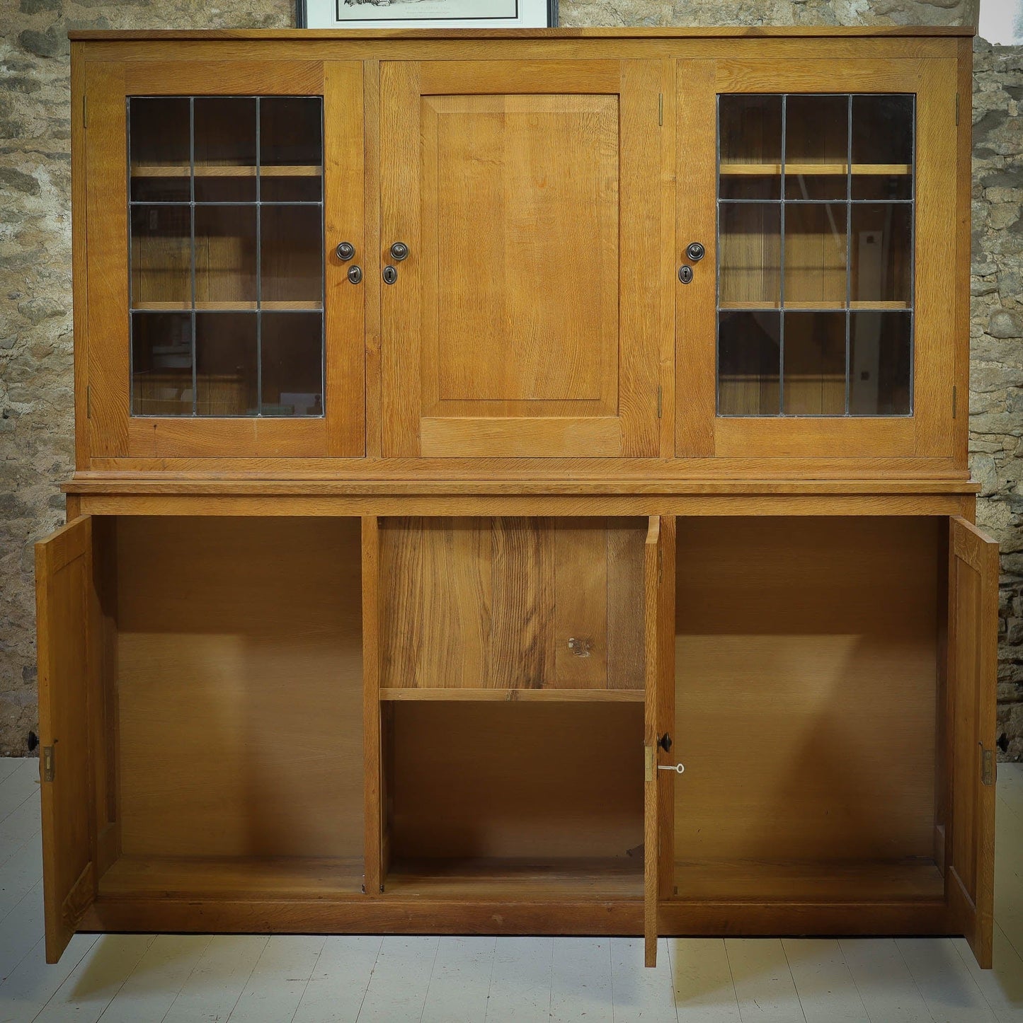 Derek 'Lizardman' Slater Arts & Crafts Yorkshire School English Oak Bookcase