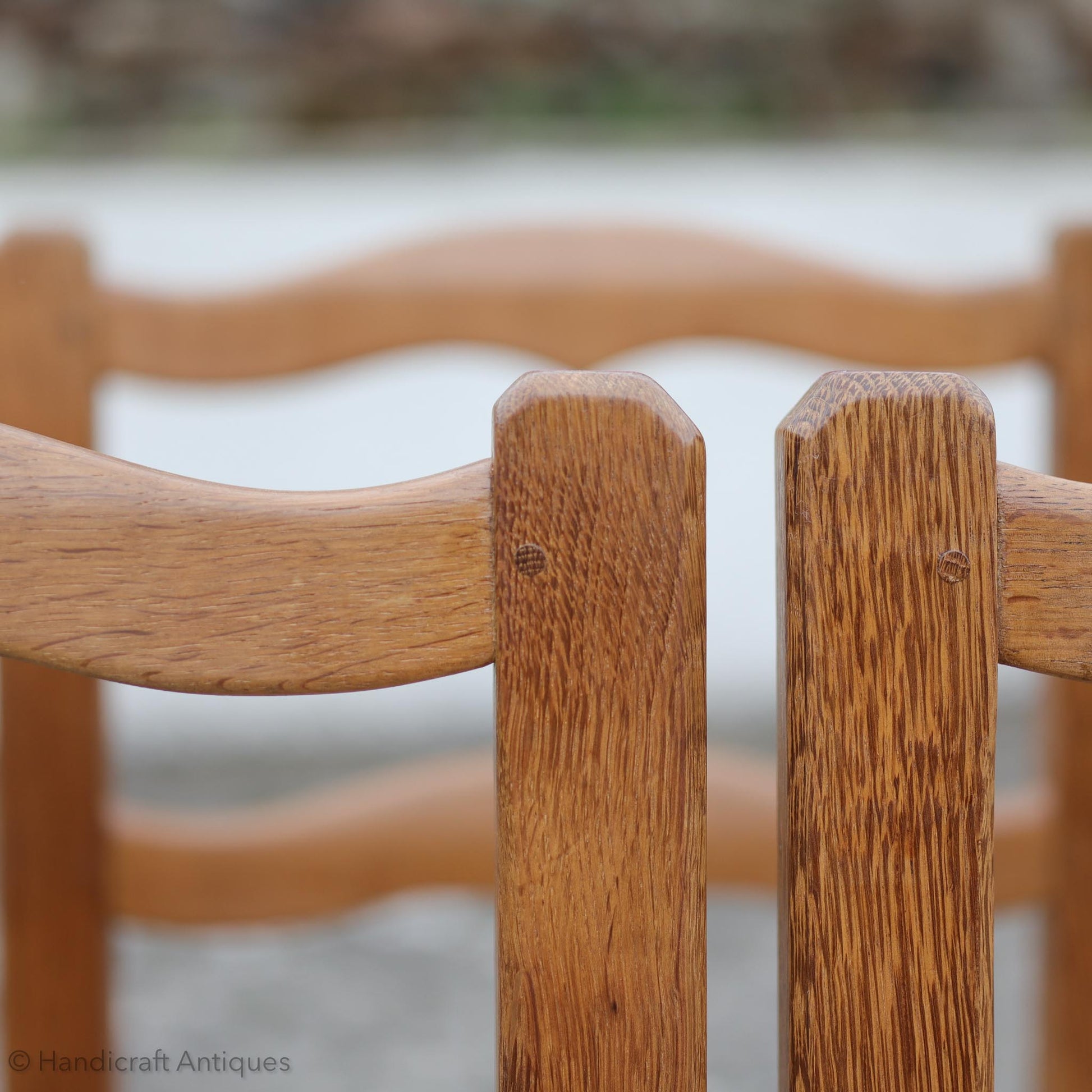 Set of 4 'Beaverman' (Ex-Mouseman) Arts & Crafts Yorkshire School English Oak Chairs