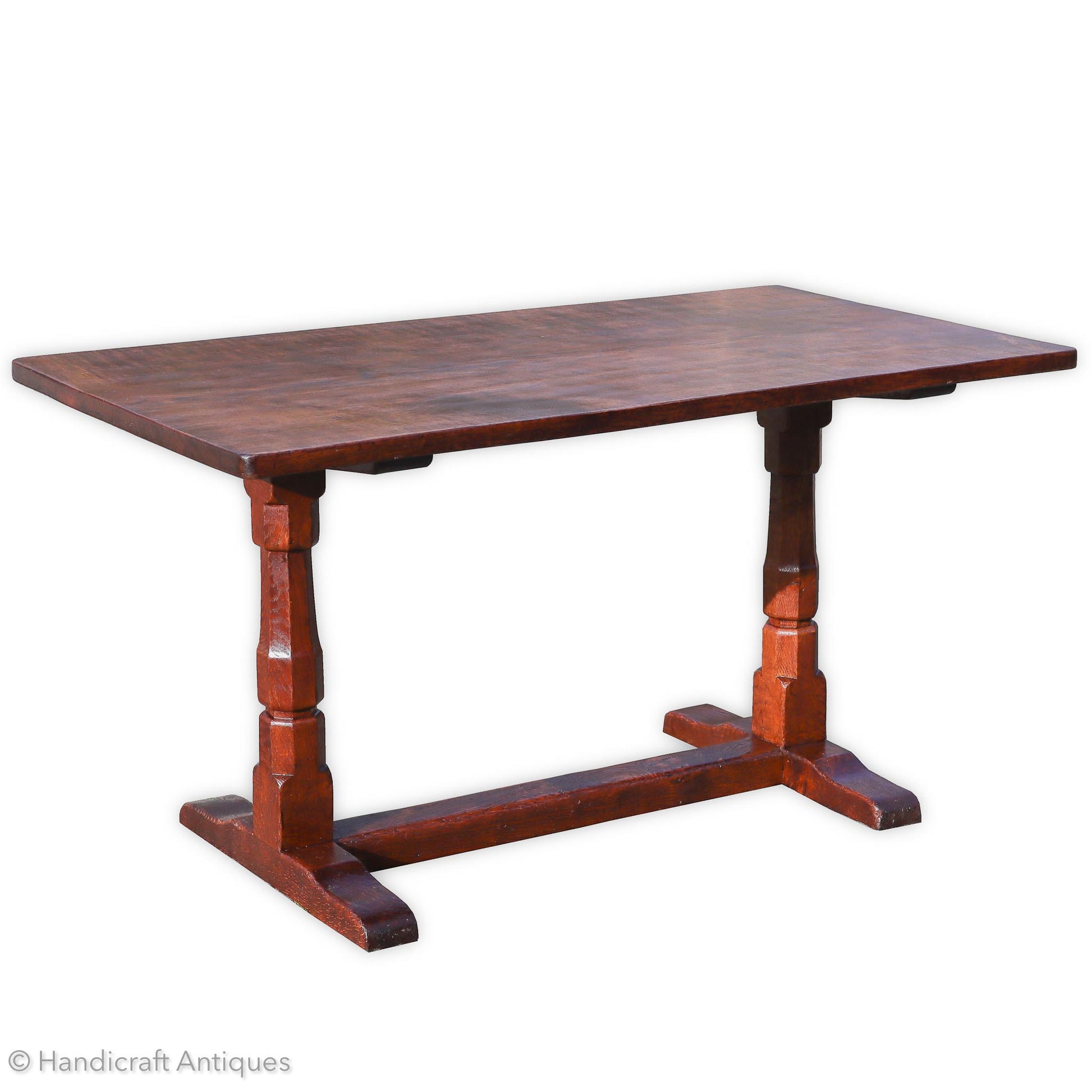 Robert 'Mouseman' Thompson Arts & Crafts Yorkshire School English Oak Dining Table 