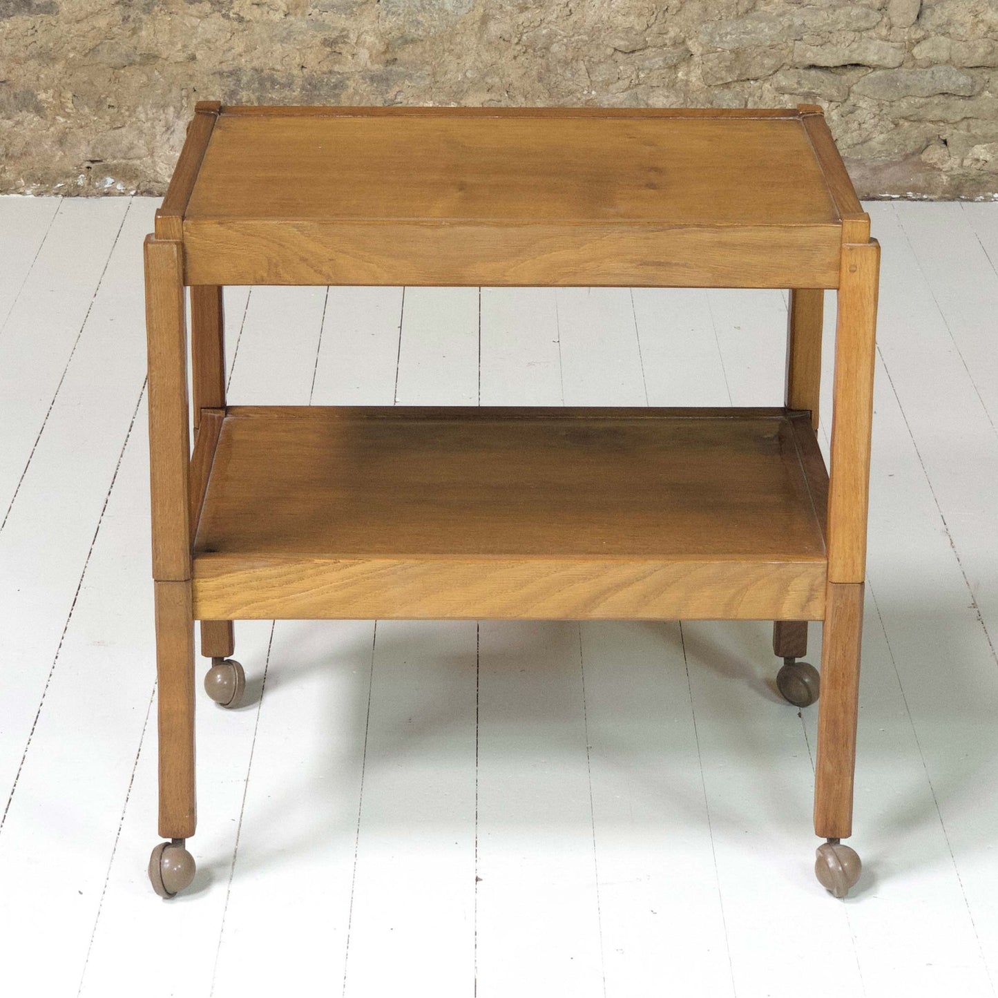 Acornman (Ex-Mouseman) Arts & Crafts Yorkshire School English Oak Tea Trolley