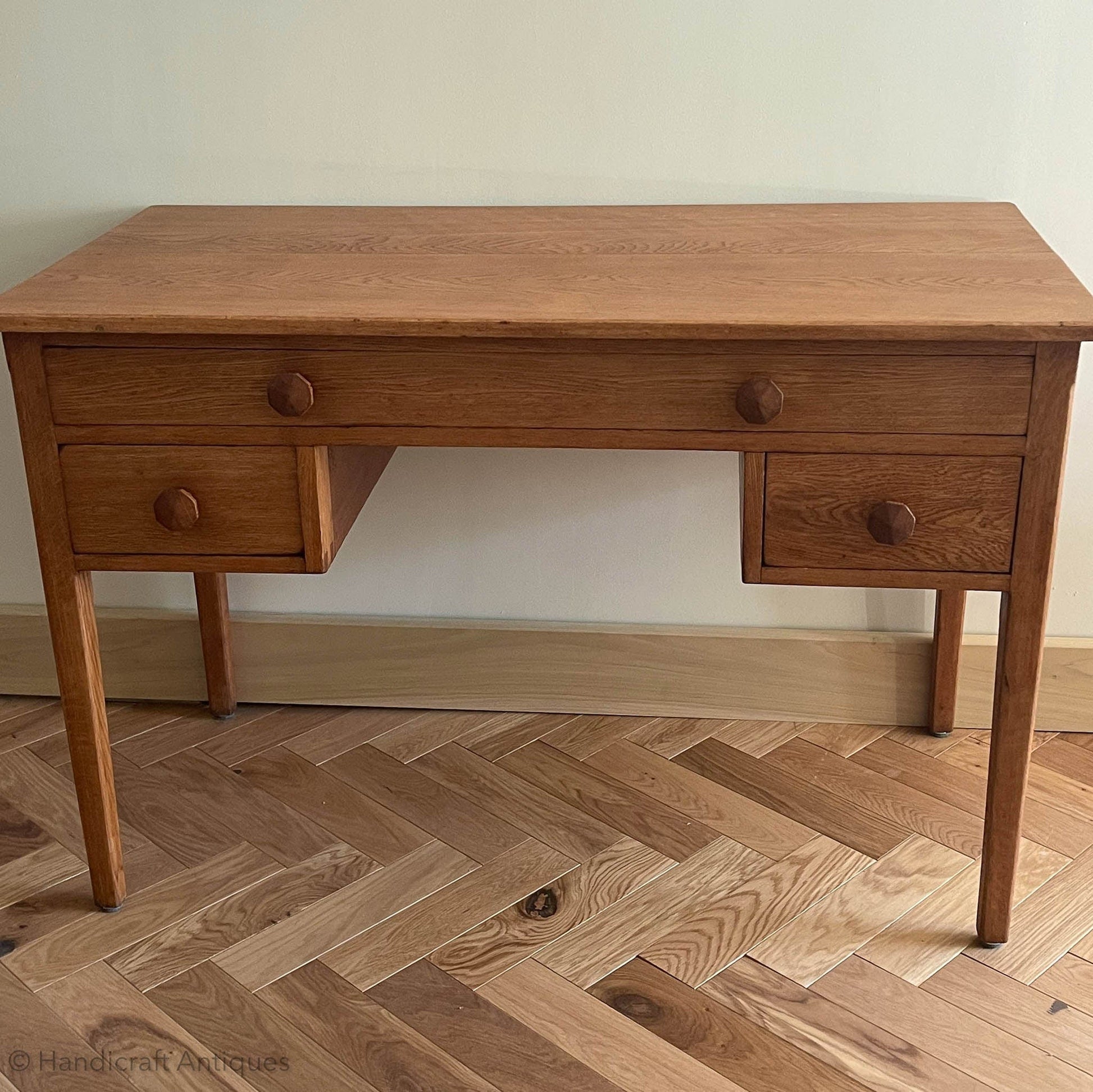 Peter Waals design Hazelrigg Hall Arts & Crafts Cotswold School Oak Desk