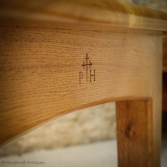 Peter Hall of Staveley Arts & Crafts Lakes School Arched Rail Oak Dining Table