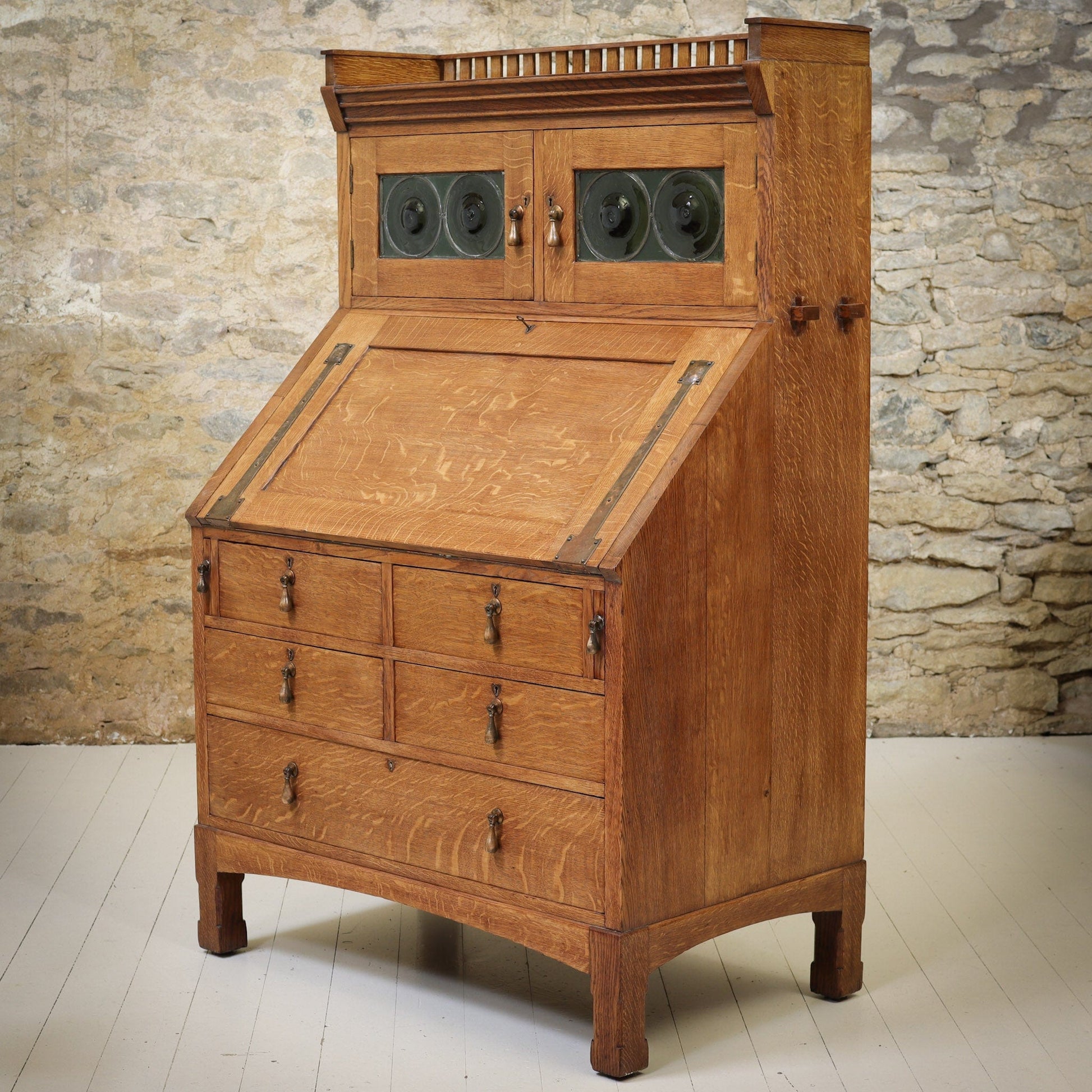 Liberty & Co Large Arts & Crafts English Oak Bureau c. 1920