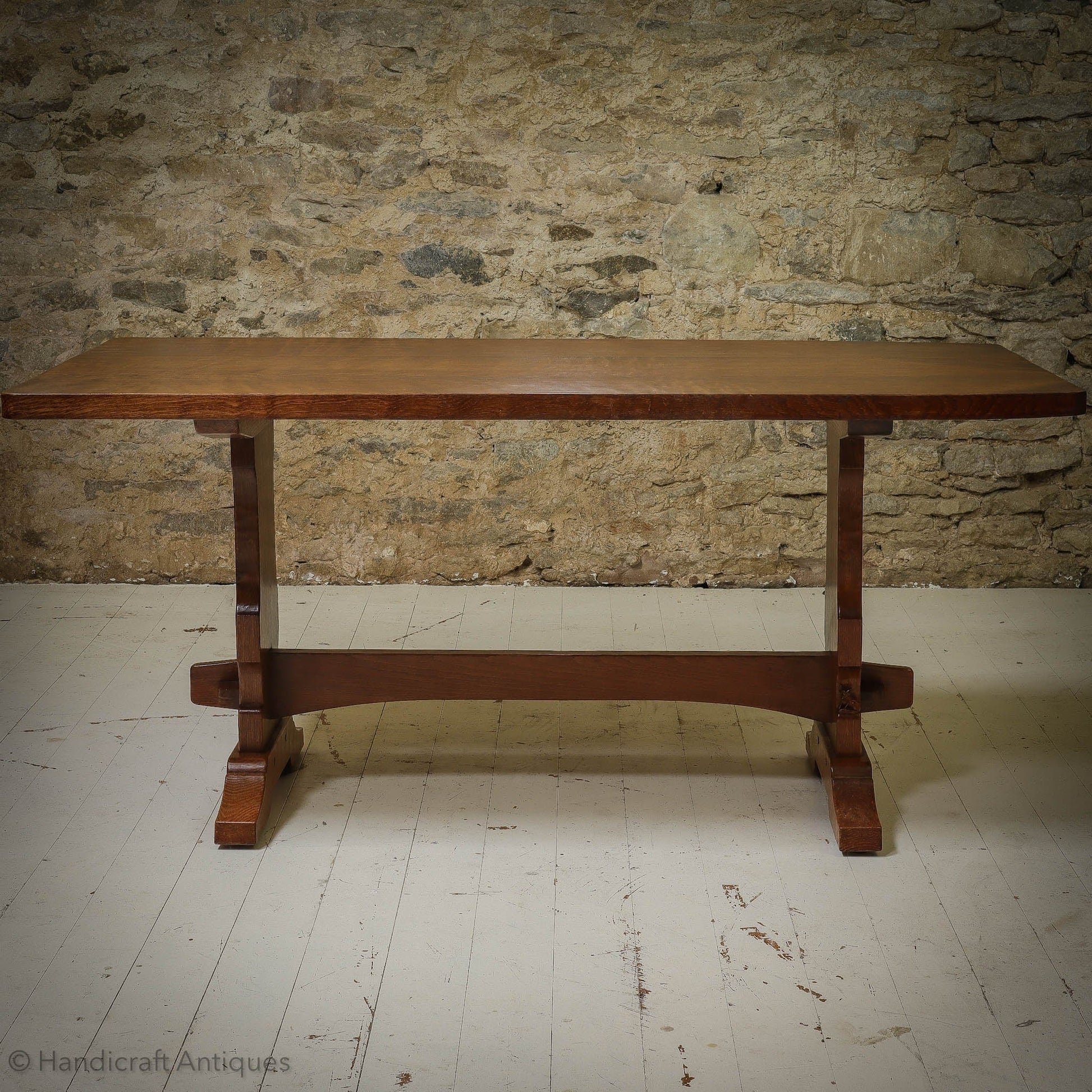 Foxman (Ex-Mouseman) Arts & Crafts Yorkshire School Oak Dining Table