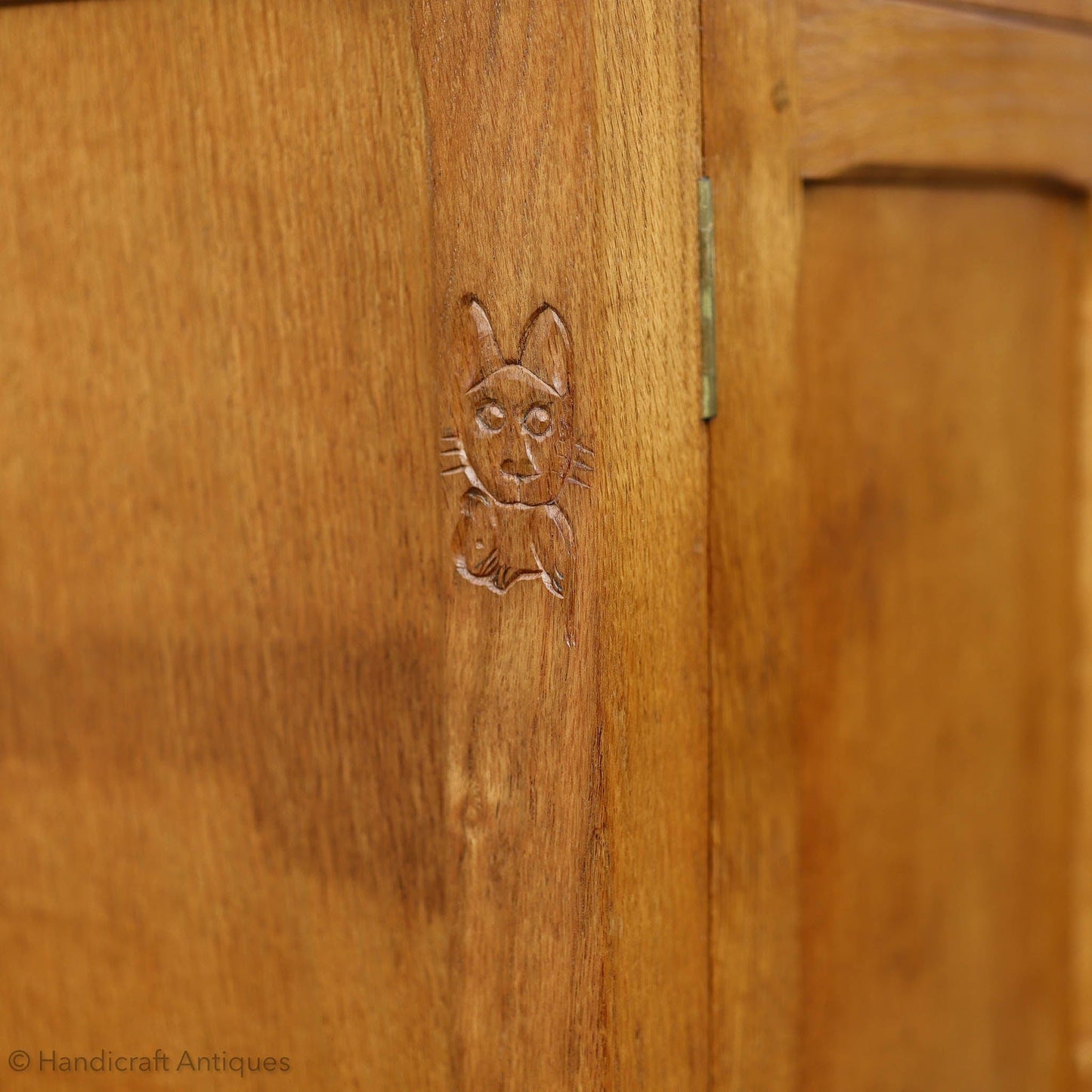 Cat & Mouseman' (Ex-Mouseman) Arts & Crafts Yorkshire School Oak Wardrobe (b)