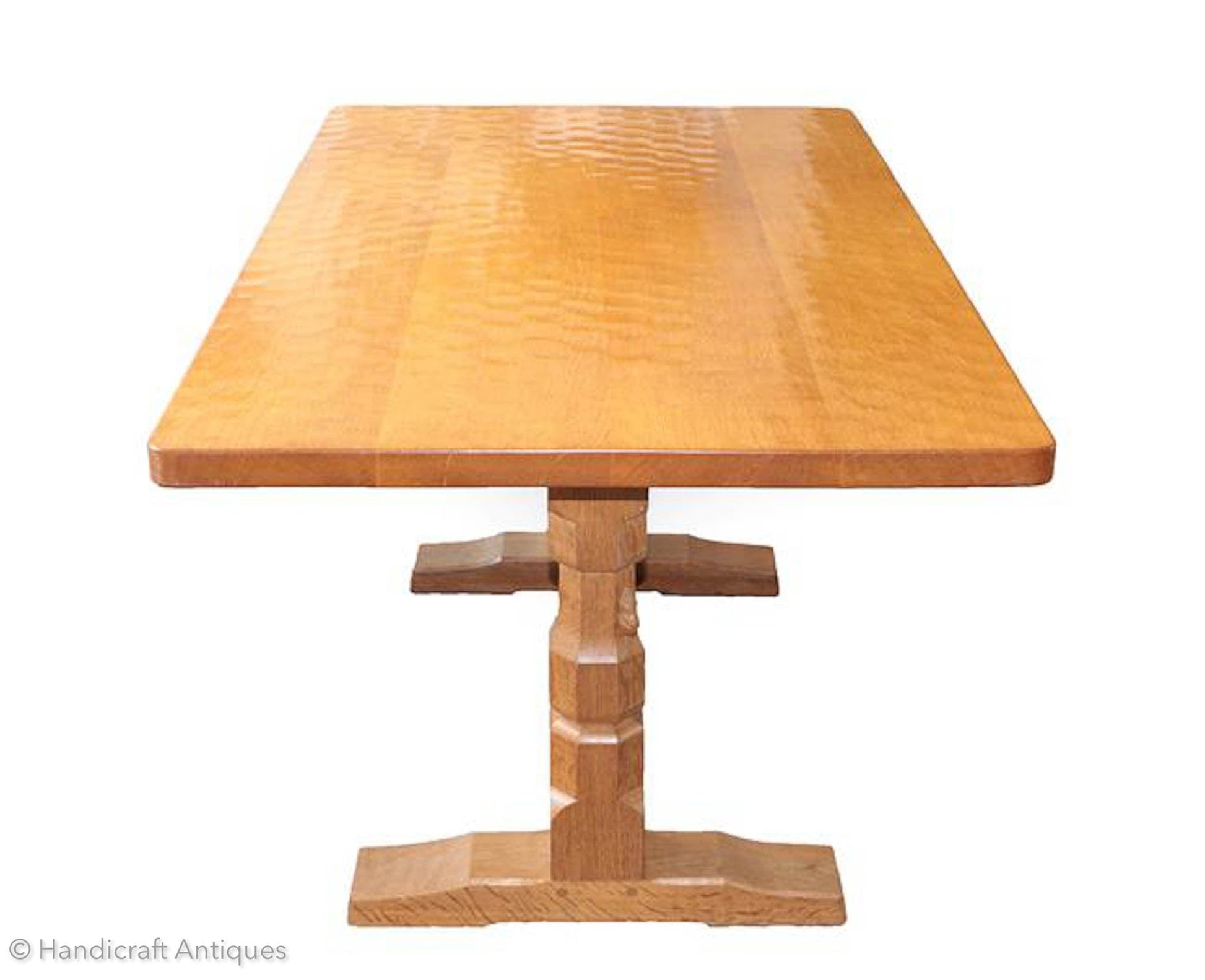 Robert 'Mouseman' Thompson Arts & Crafts Yorkshire School English Oak Dining Table c. 1980