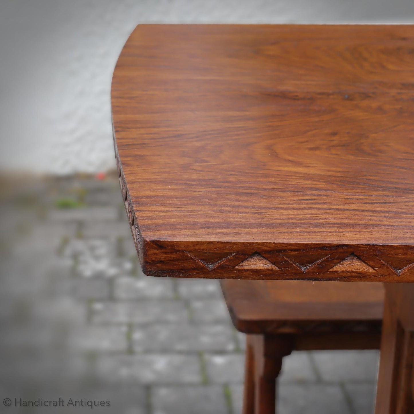  Arts & Crafts Cotswold School English Oak Dining Table and Benches