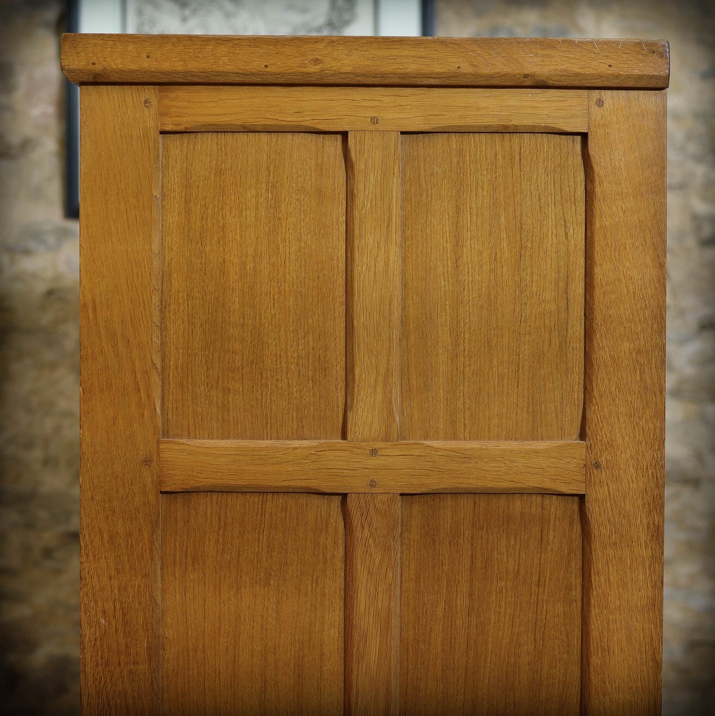 'Cat & Mouseman' Arts & Crafts Yorkshire School Oak Linen Cupboard / Pantry