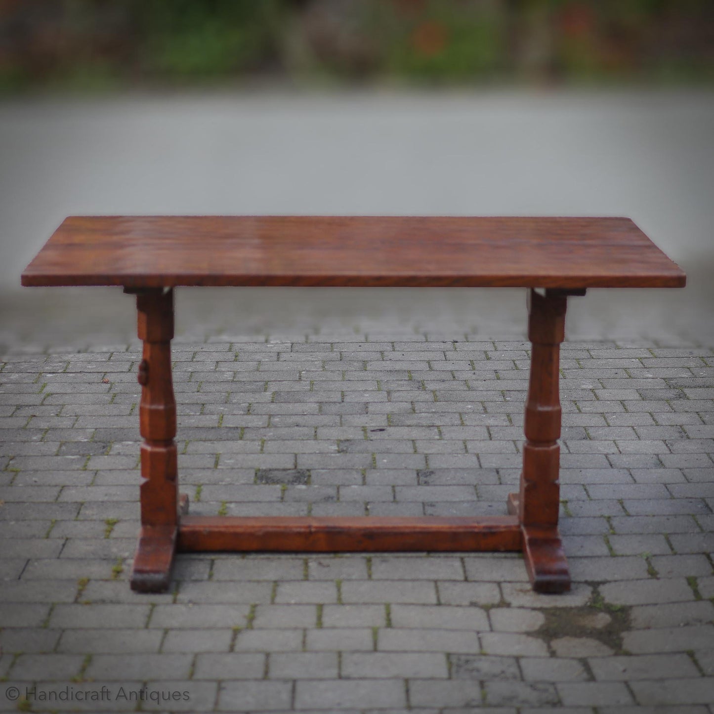 Robert 'Mouseman' Thompson Arts & Crafts Yorkshire School English Oak Dining Table 