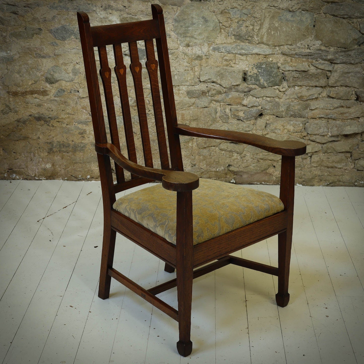 Arthur W. Simpson Arts & Crafts Lakes School English Oak Armchair