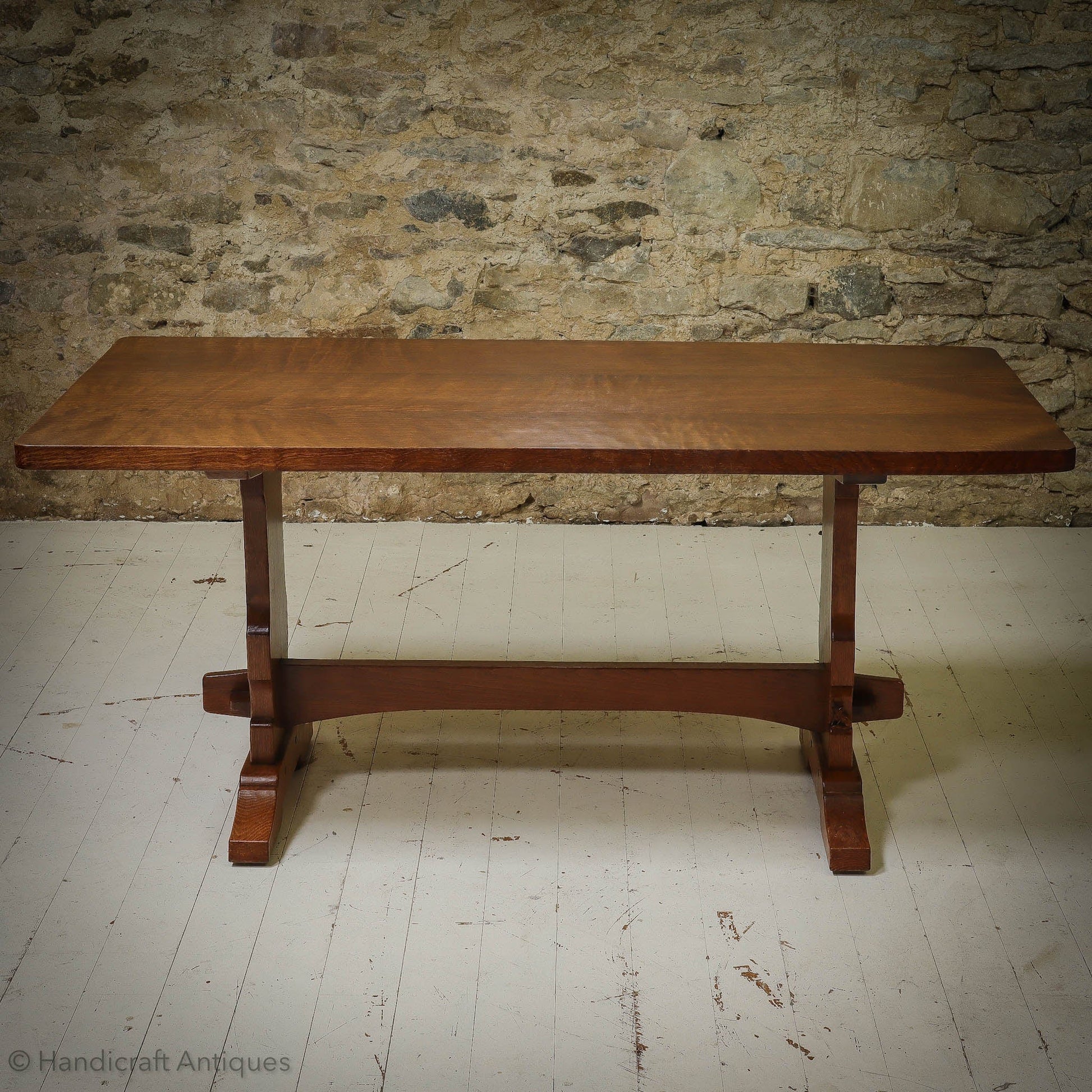 Foxman (Ex-Mouseman) Arts & Crafts Yorkshire School Oak Dining Table