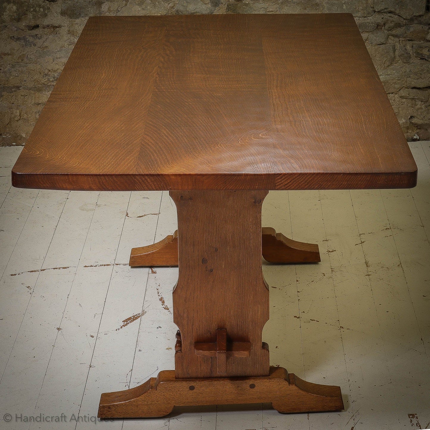 Foxman (Ex-Mouseman) Arts & Crafts Yorkshire School Oak Dining Table