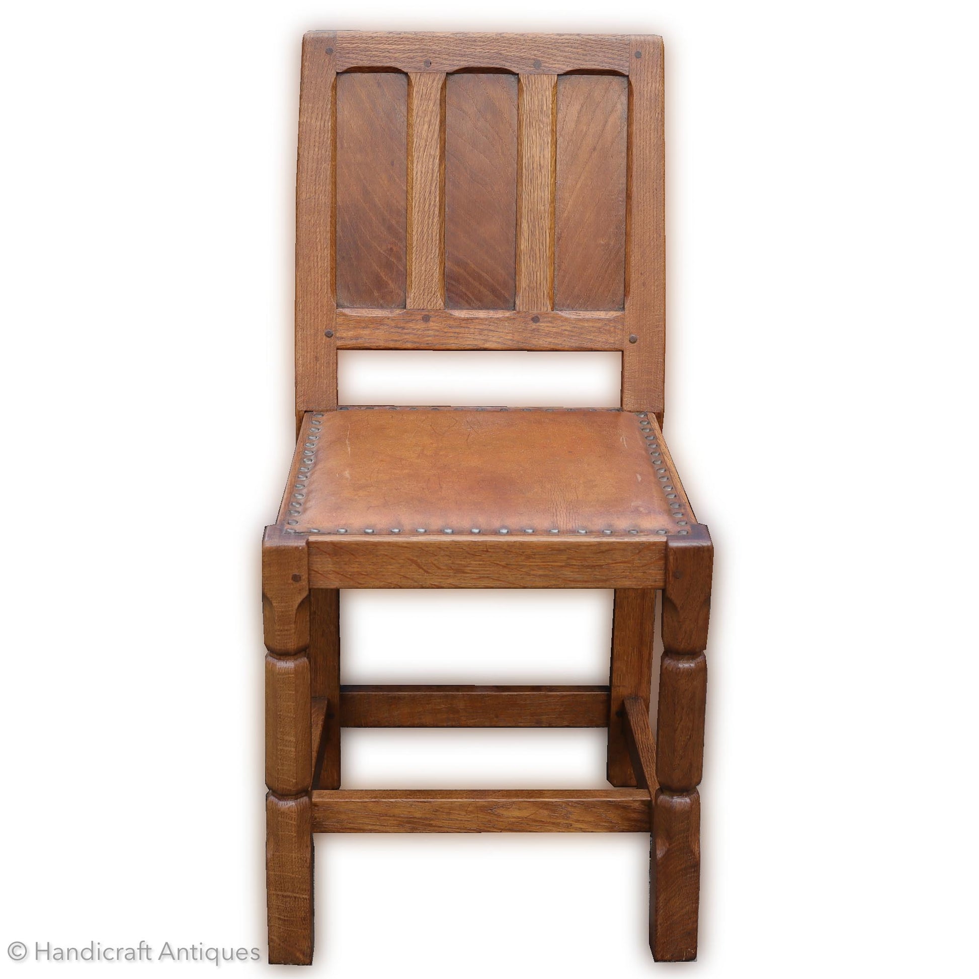 Sid Pollard [ex-Mouseman] Arts & Crafts Yorkshire School English Oak Chair C. 1960