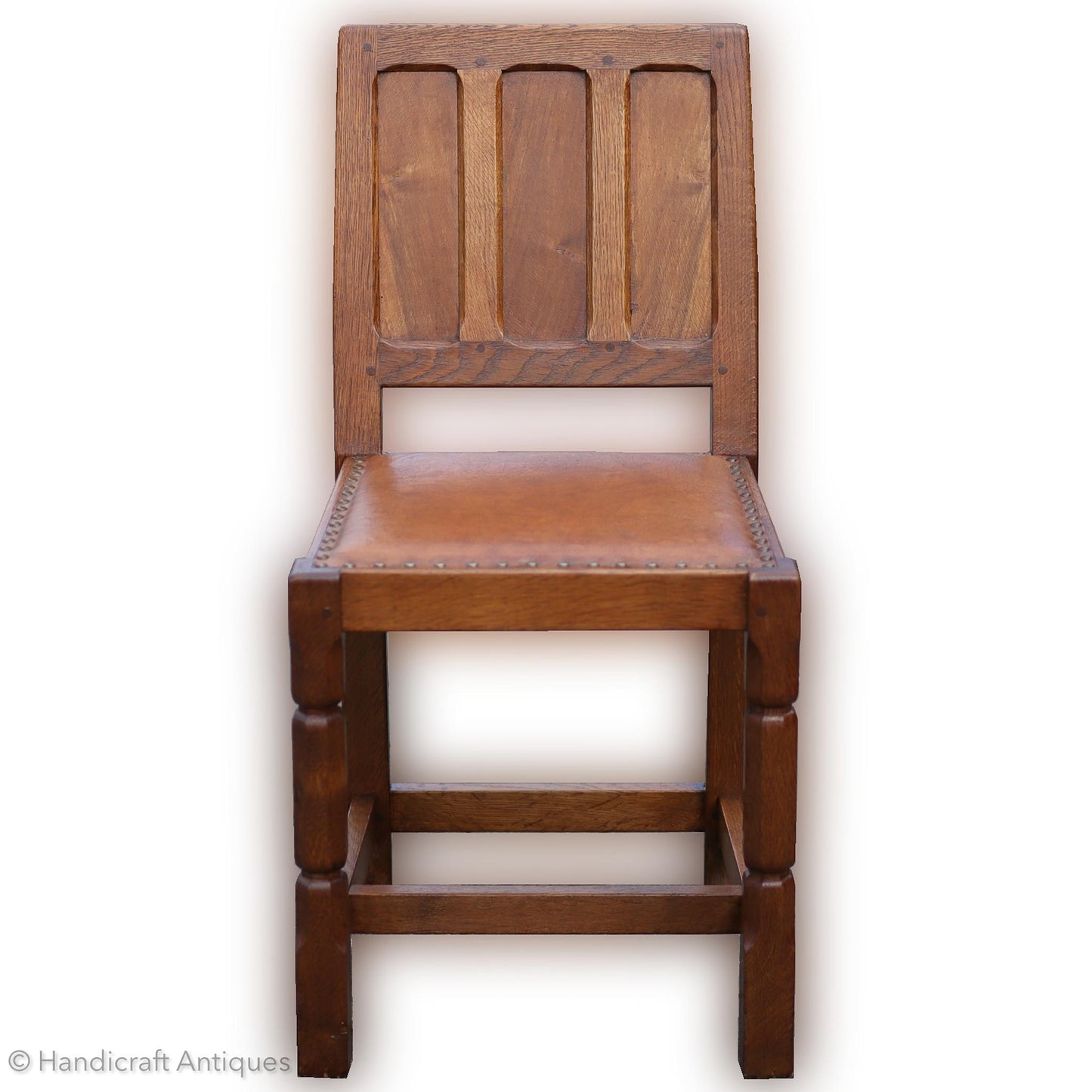 Sid Pollard [ex-Mouseman] Arts & Crafts Yorkshire School English Oak Chair C. 1960