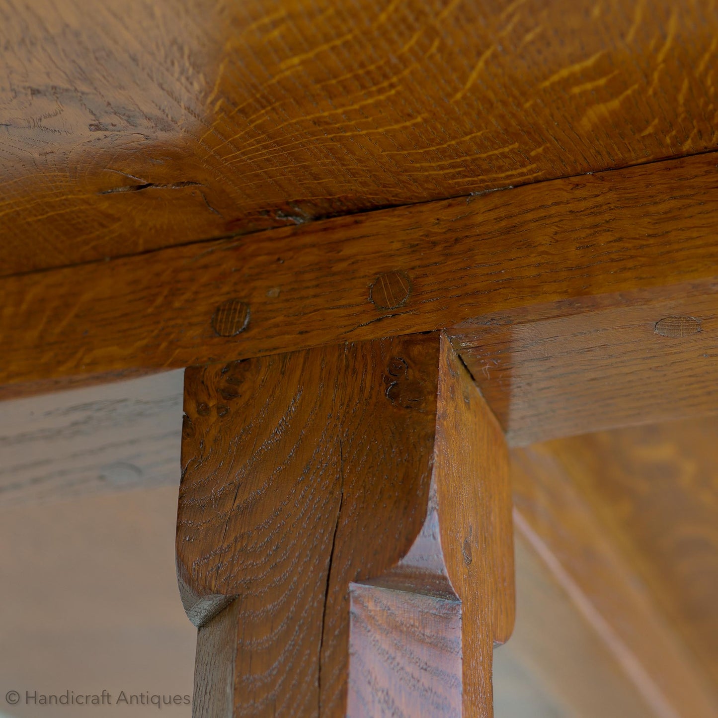 Robert 'Mouseman' Thompson Arts & Crafts Yorkshire School English Oak Dining Table 