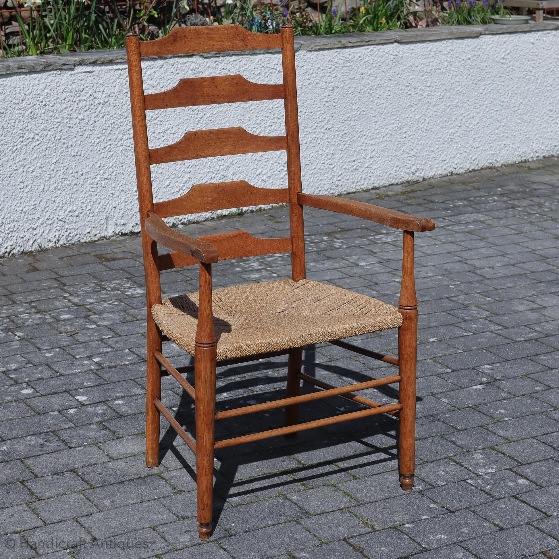 Heal and Co ‘Clissett’ style Arts & Crafts Cotswold School Oak Chairs.