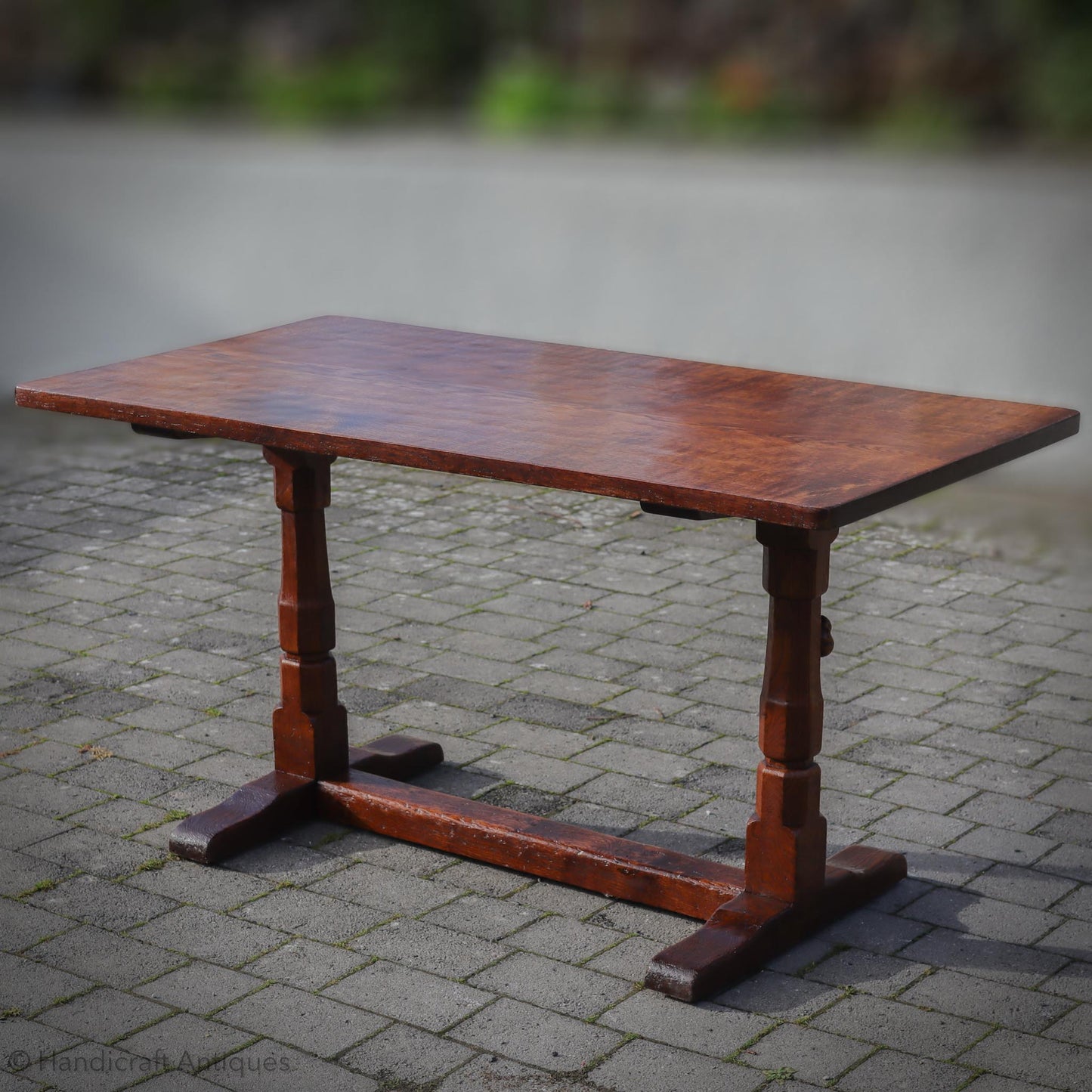 Robert 'Mouseman' Thompson Arts & Crafts Yorkshire School English Oak Dining Table 