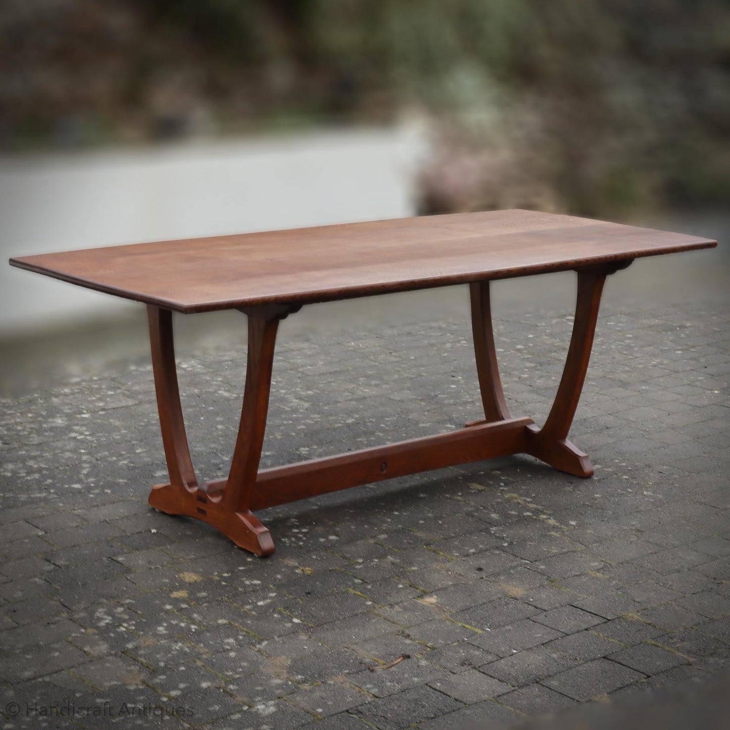 Edward Barnsley Design Arts & Crafts English Oak Dining Table by Acornman (Ex-Mouseman)