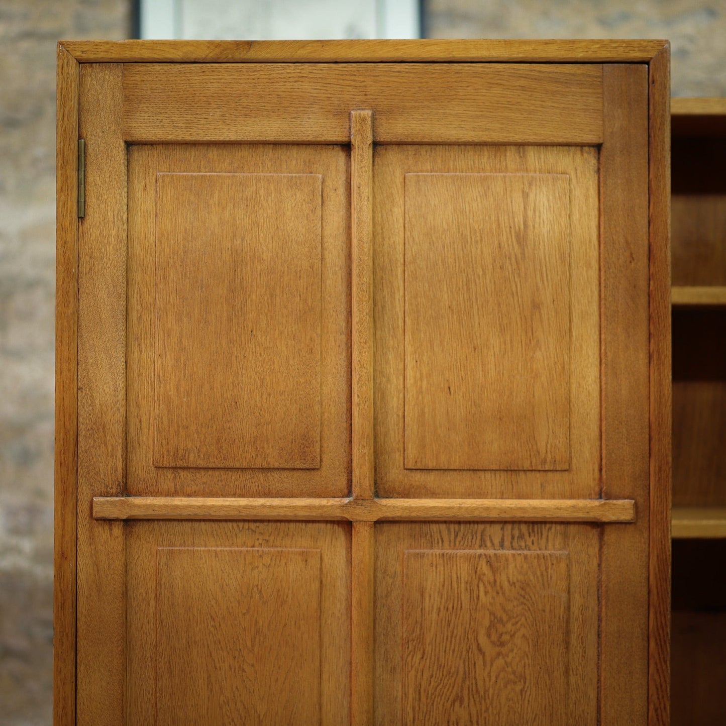 Peter Waals Arts & Crafts Cotswold School English Oak Wardrobe c.1935