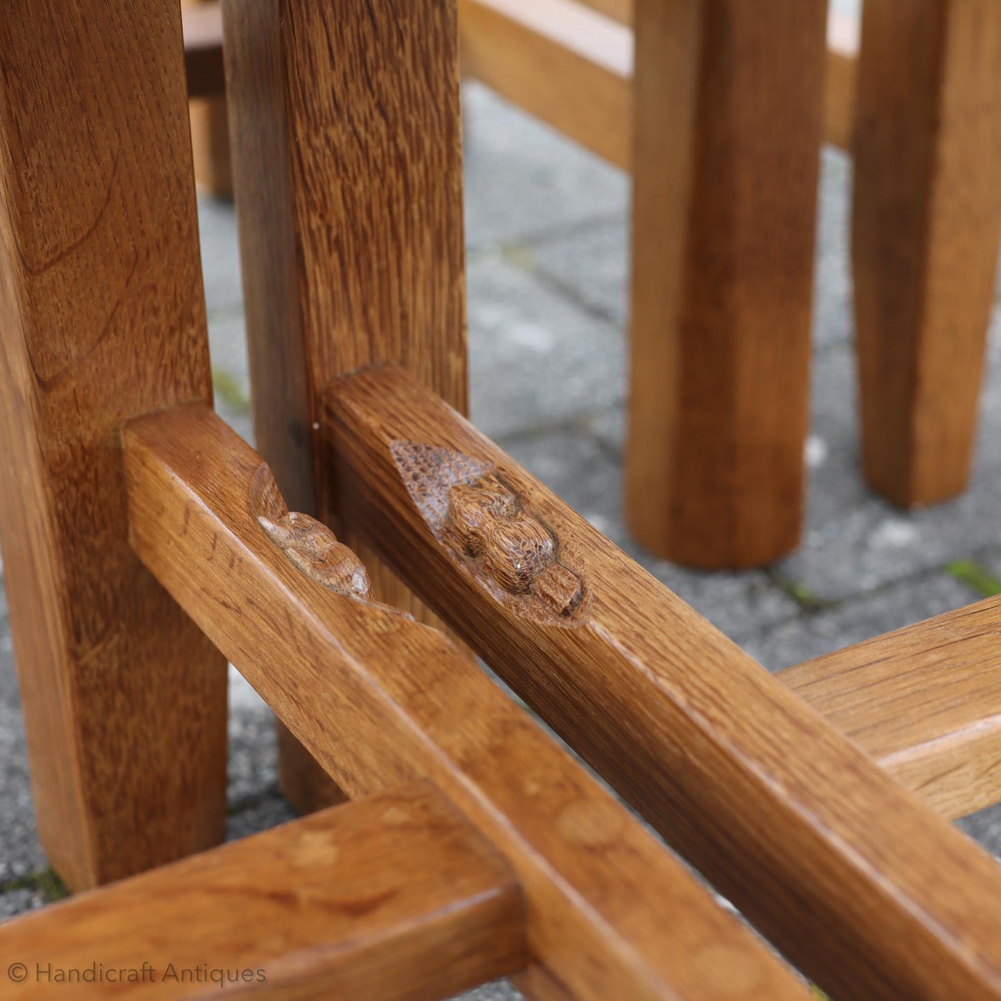 Set of 4 'Beaverman' (Ex-Mouseman) Arts & Crafts Yorkshire School English Oak Chairs