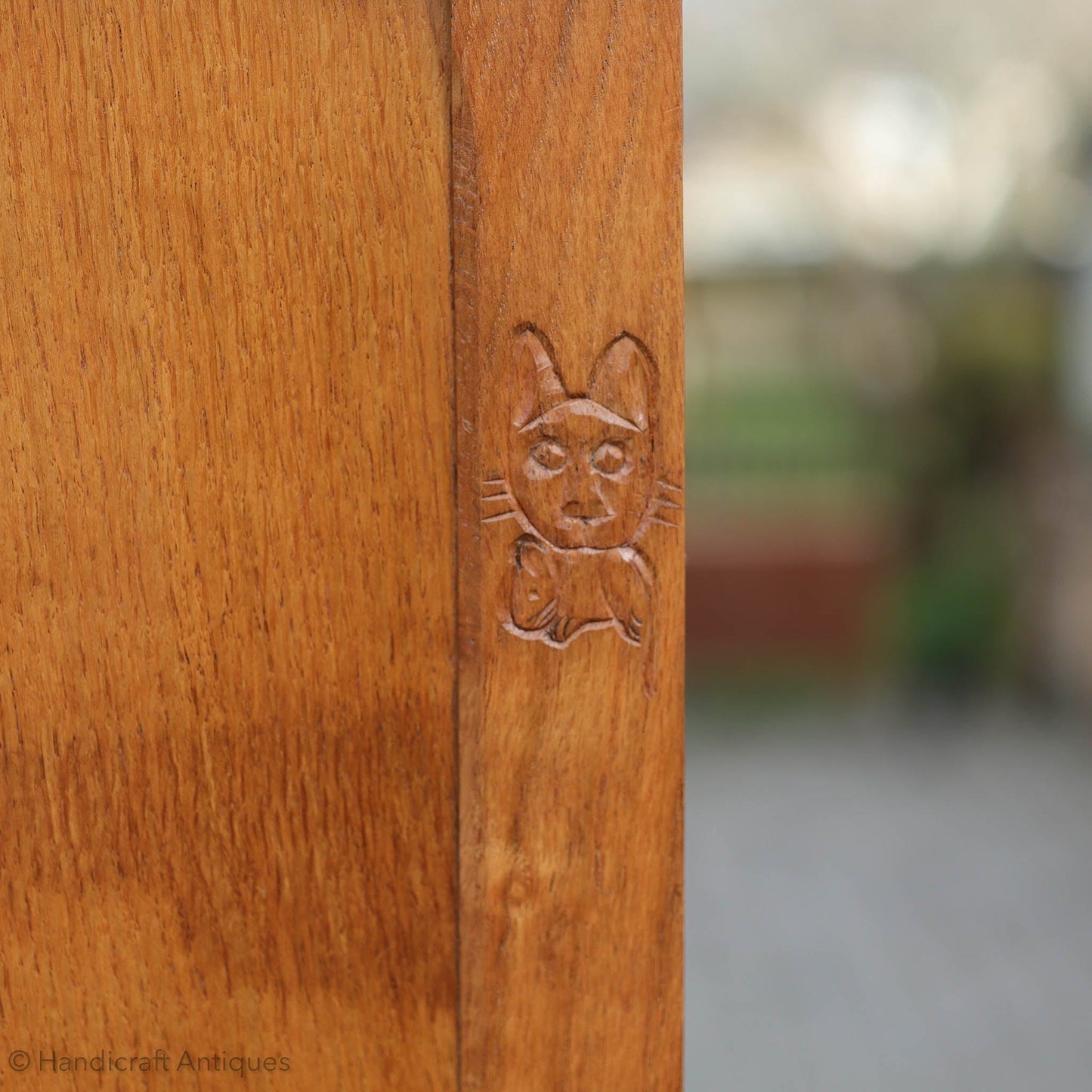 Cat & Mouseman' (Ex-Mouseman) Arts & Crafts Yorkshire School Oak Wardrobe (b)