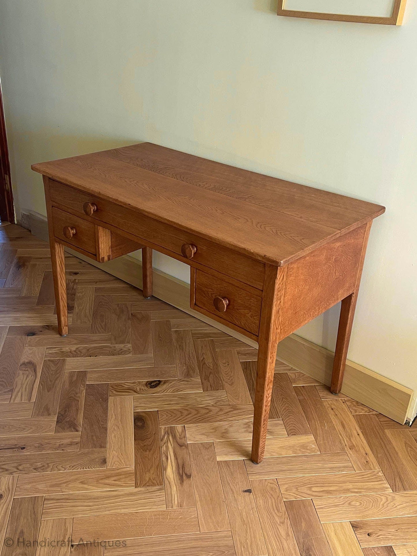 Peter Waals design Hazelrigg Hall Arts & Crafts Cotswold School Oak Desk