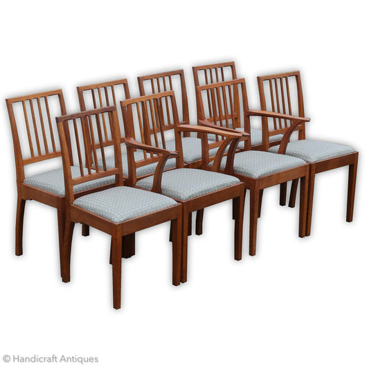 `Set of 8 Edward Barnsley Design Arts & Crafts Oak Chairs by Acornman