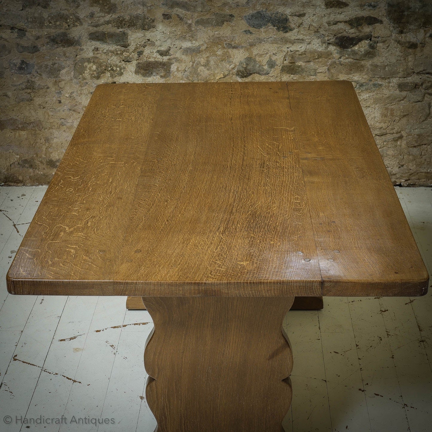 Sid Pollard [ex-Mouseman] Arts & Crafts Yorkshire School Oak Dining Table