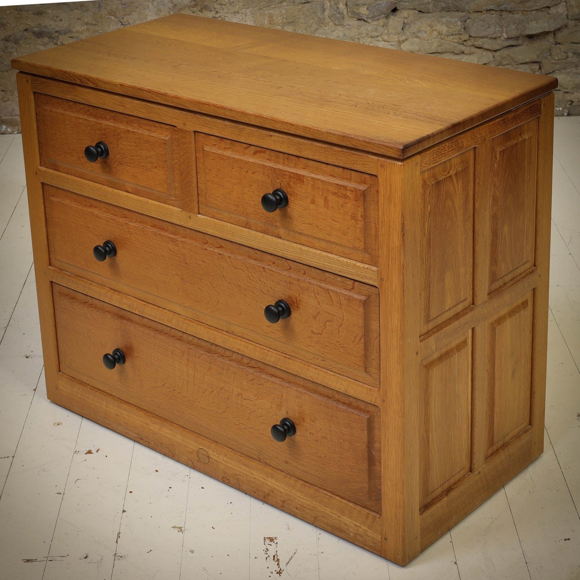 Phil Langstaff Arts & Crafts Yorkshire School English Oak Chest of Drawers (b)